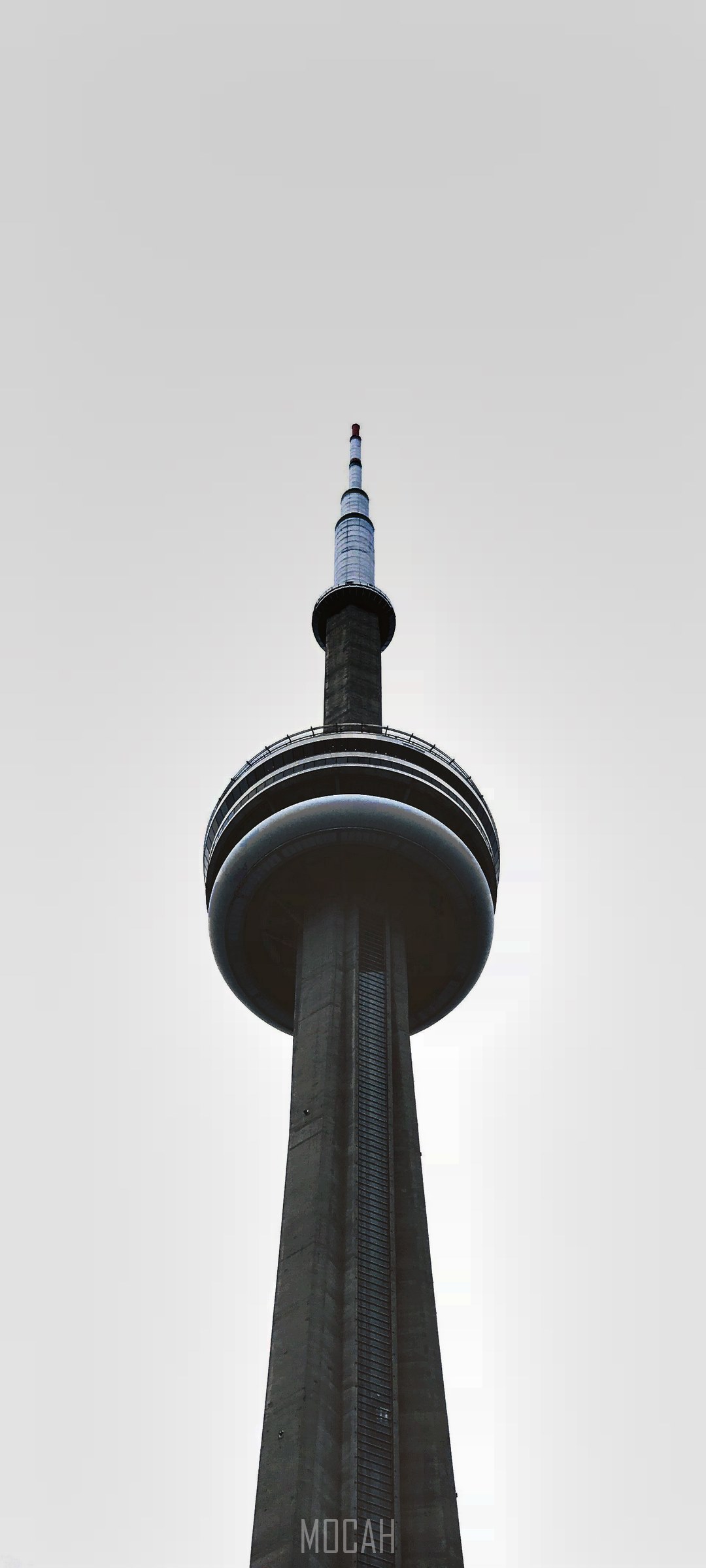 CN Tower from below, black and white HD Phone Wallpaper