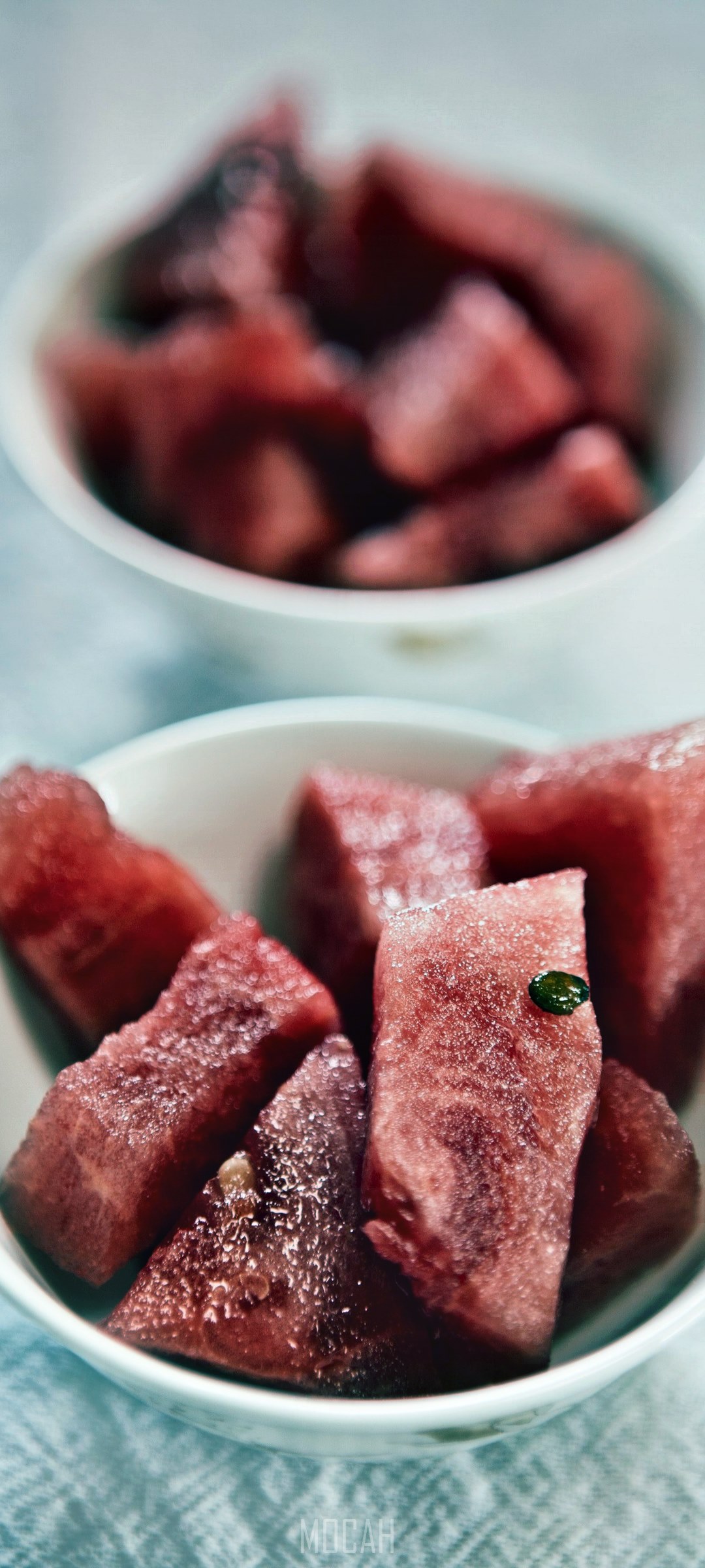 Two bowls of cut watermelon pieces HD Phone Wallpaper