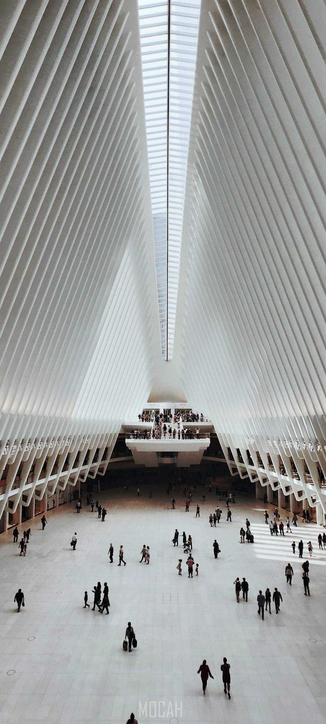 People in the Oculus transportation hub HD Phone Wallpaper