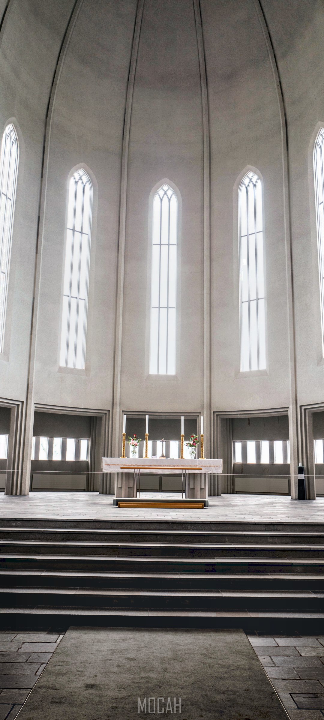 Hallgrímskirkja Lutheran Church interior, Iceland HD Phone Wallpaper
