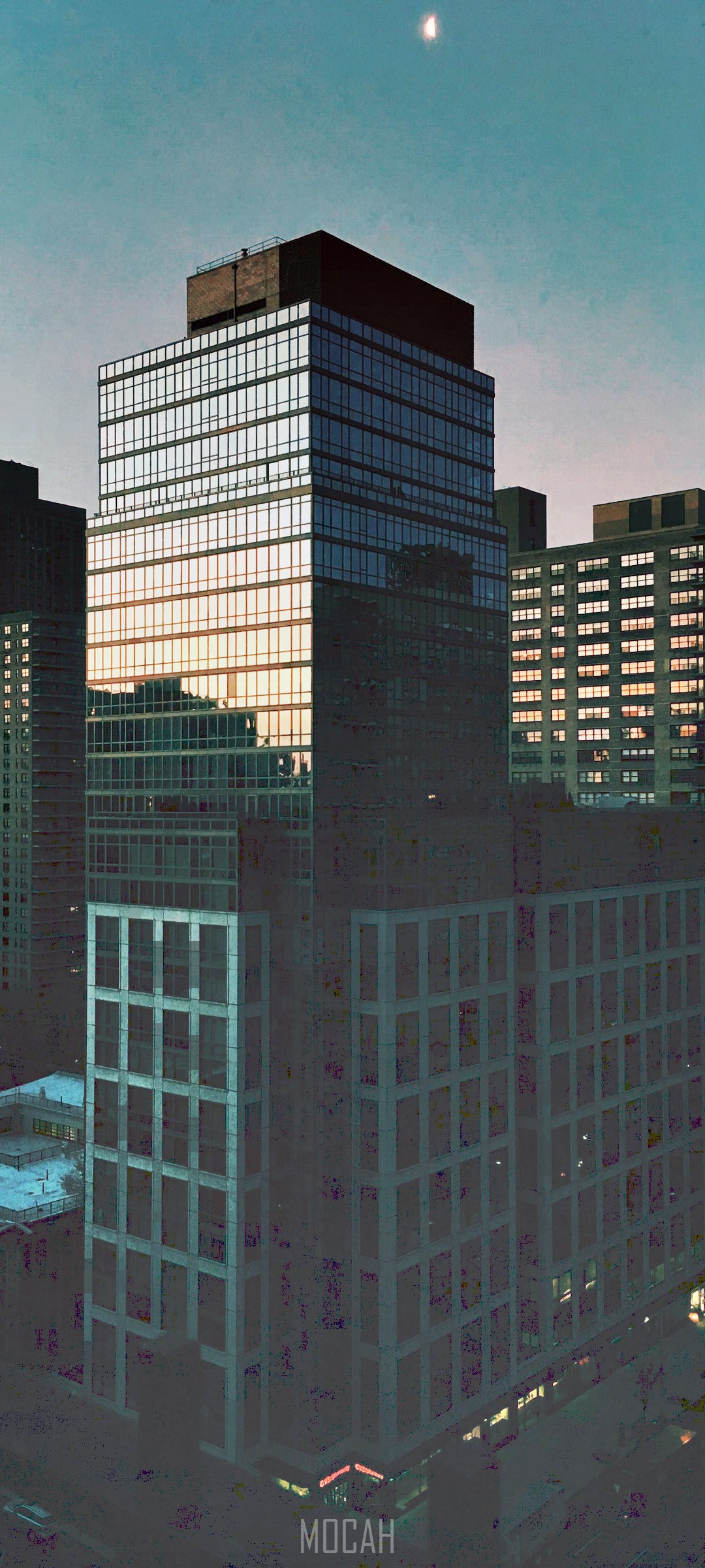 Skyscrapers at sunrise in New York City HD Phone Wallpaper