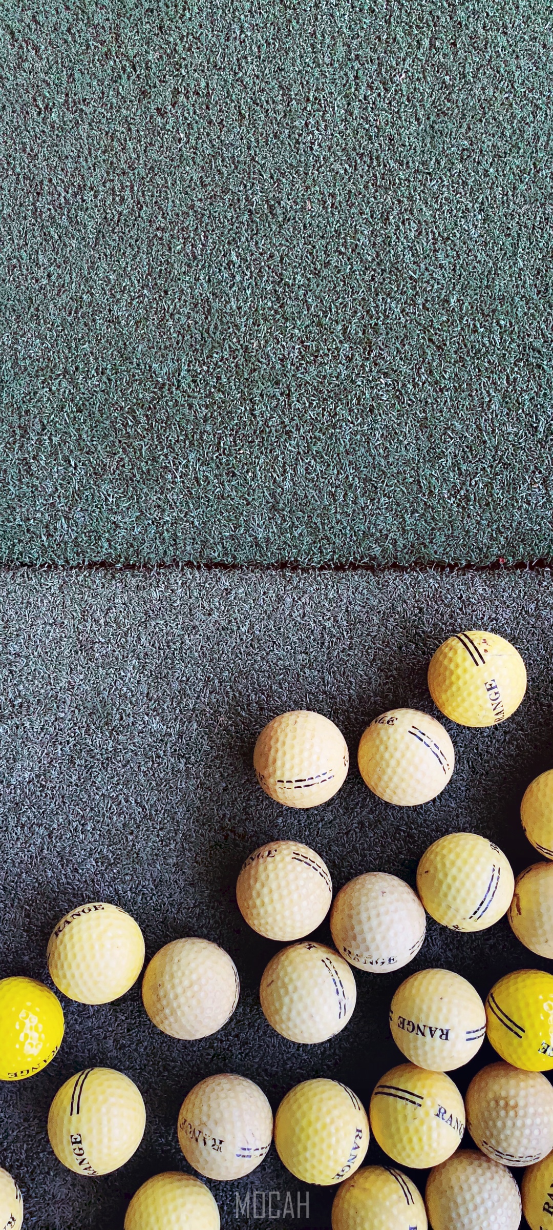 Golf balls on a green surface HD Phone Wallpaper
