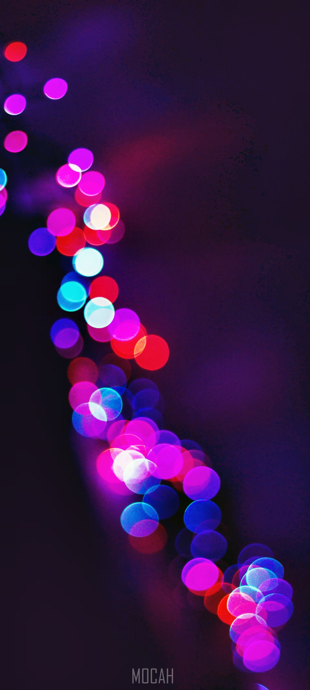Bokeh lights in purple, pink, and blue HD Phone Wallpaper
