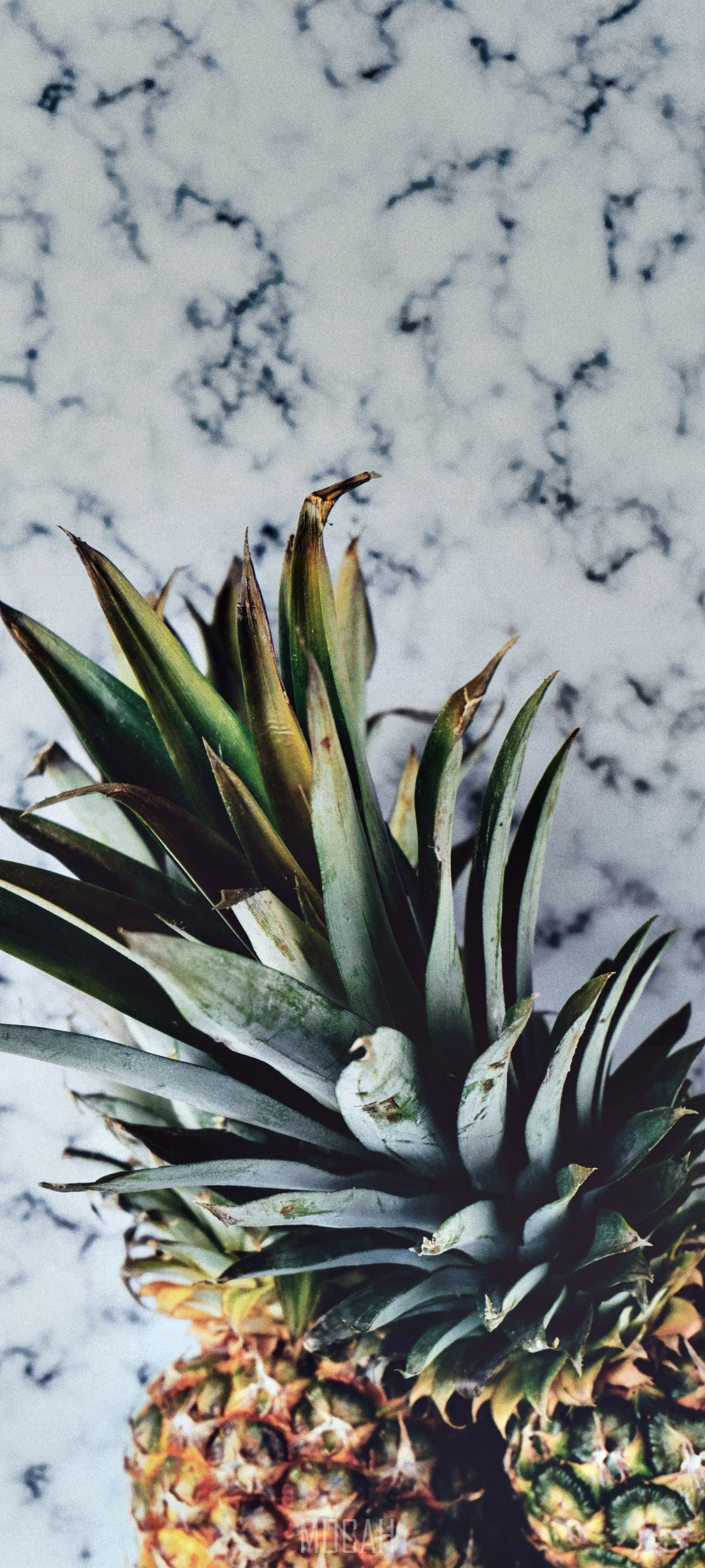 Pineapple on marble surface HD Phone Wallpaper