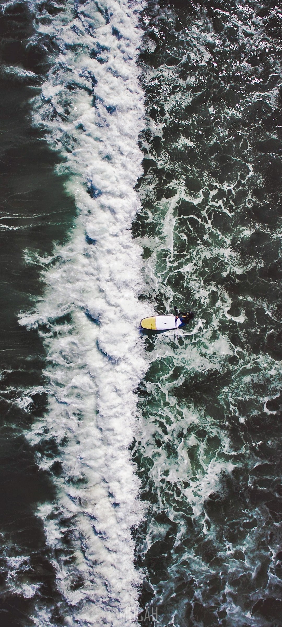Person on a paddleboard in choppy ocean waves HD Phone Wallpaper