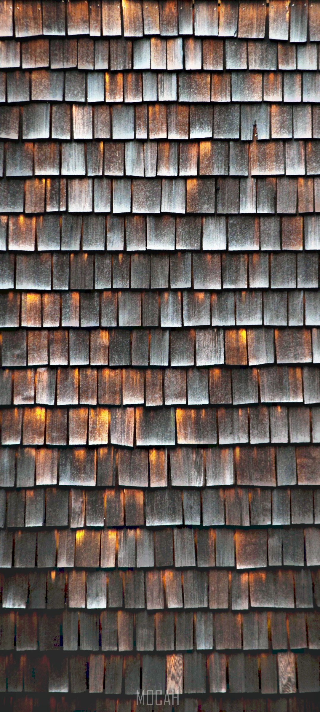 Wooden Shingles Texture with Warm Lighting HD Phone Wallpaper