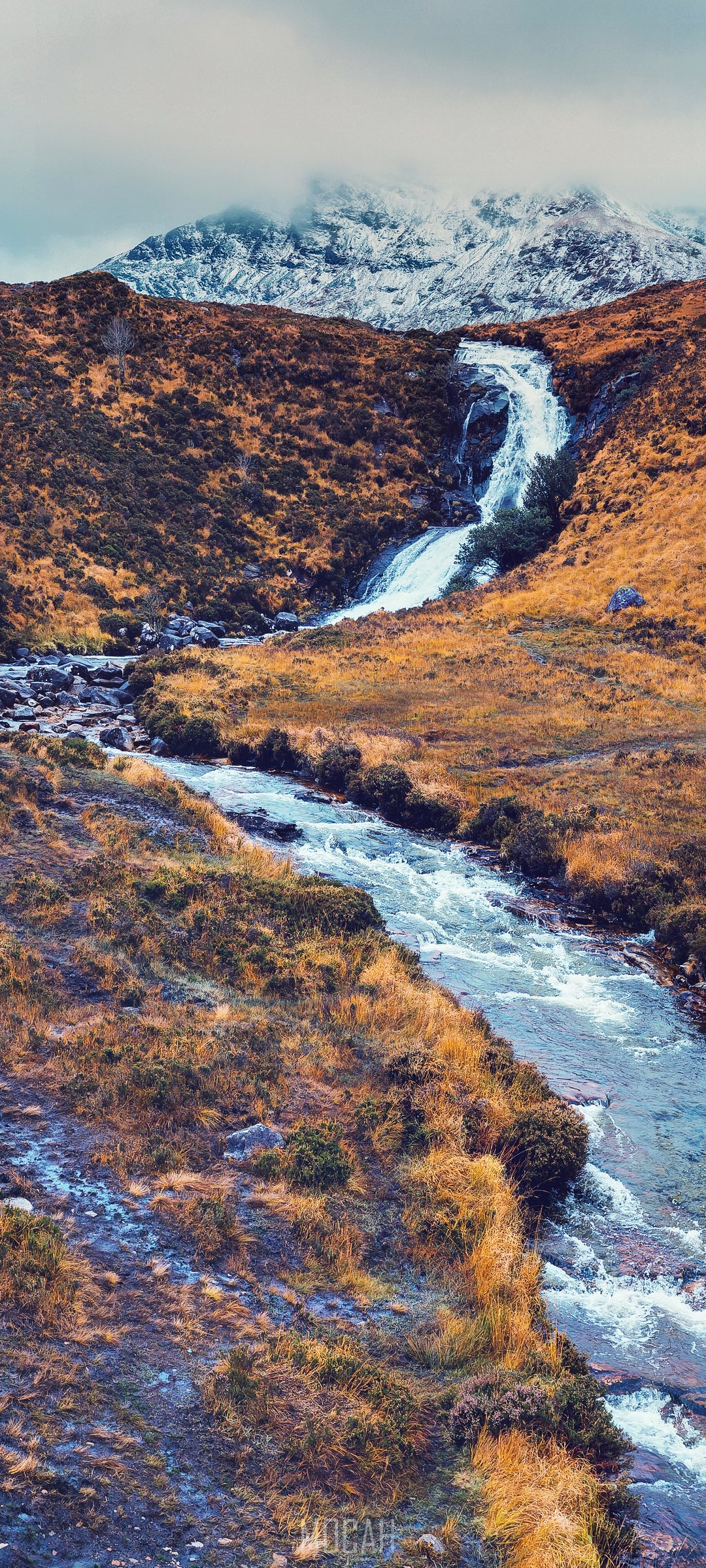 Waterfall in the Scottish Highlands HD Phone Wallpaper