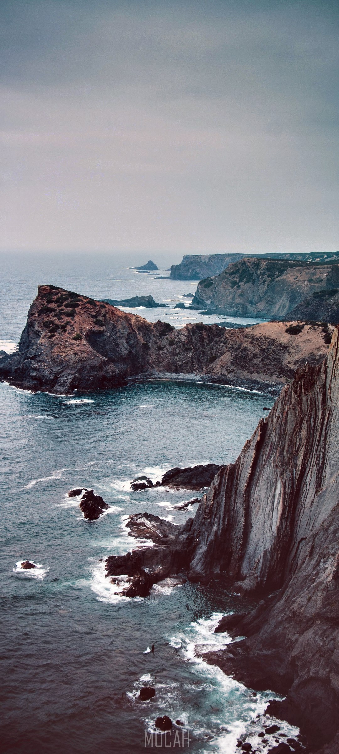 Coastal cliffs and ocean waves HD Phone Wallpaper