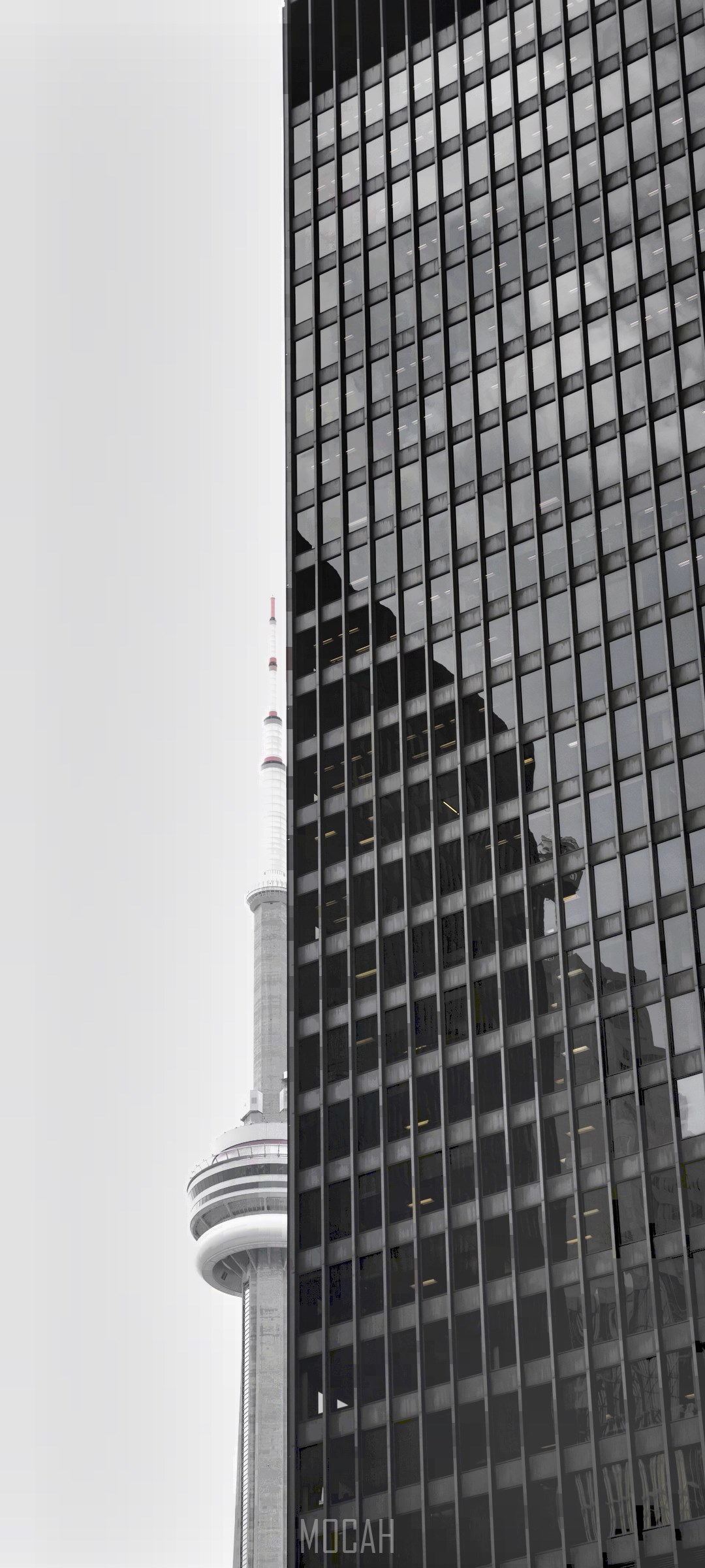 CN Tower reflected in a modern skyscraper HD Phone Wallpaper
