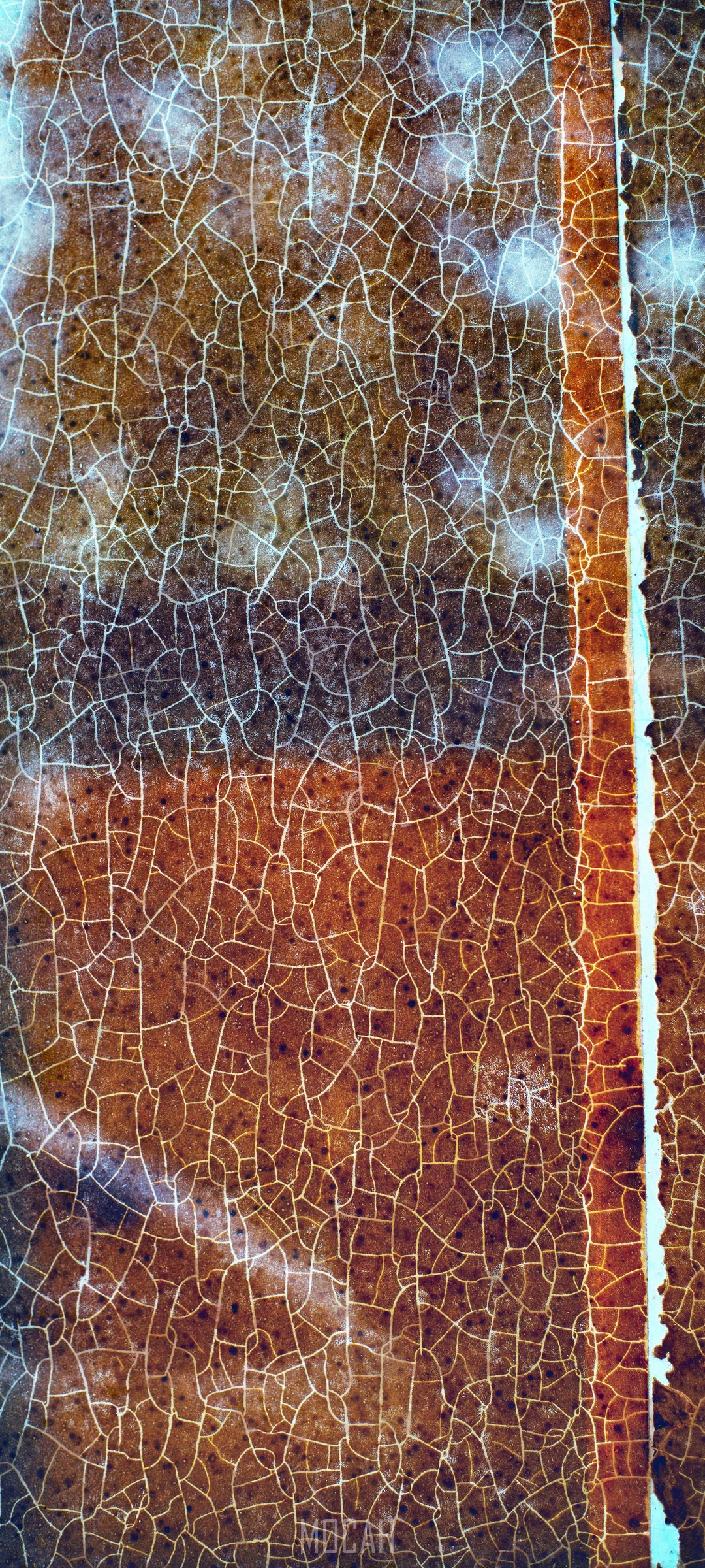 Cracked orange and brown texture with white lines HD Phone Wallpaper