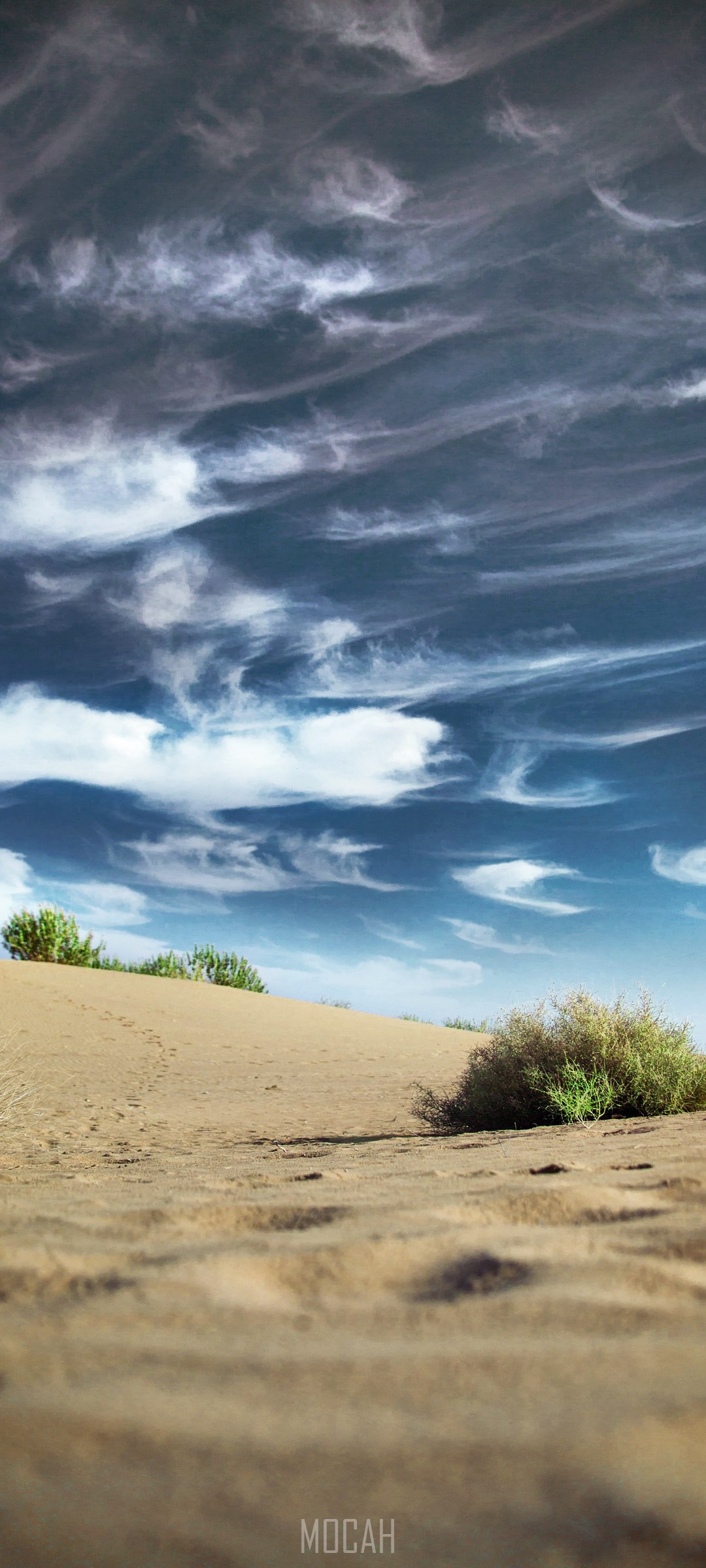 Sand dunes and clouds HD Phone Wallpaper