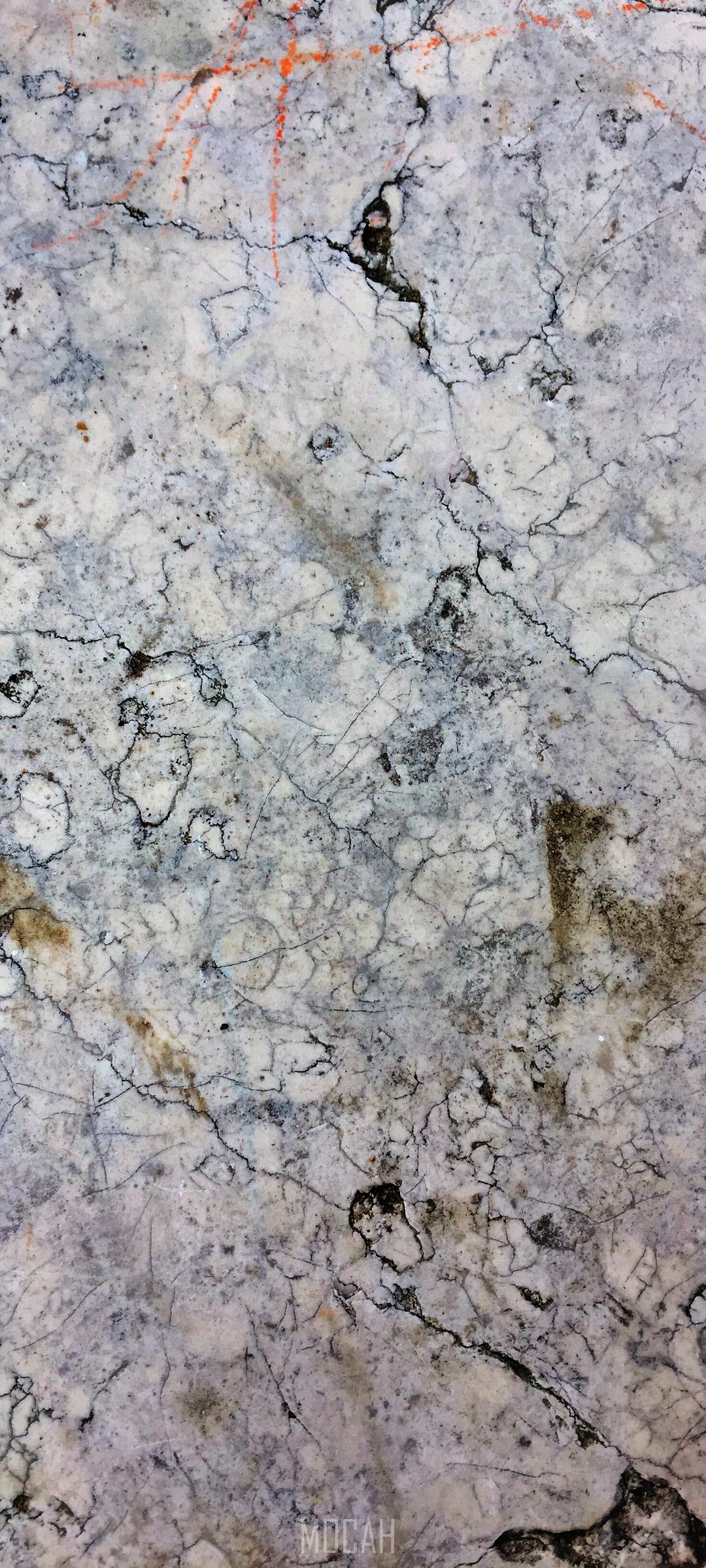 Cracked Marble Texture with Orange Markings HD Phone Wallpaper