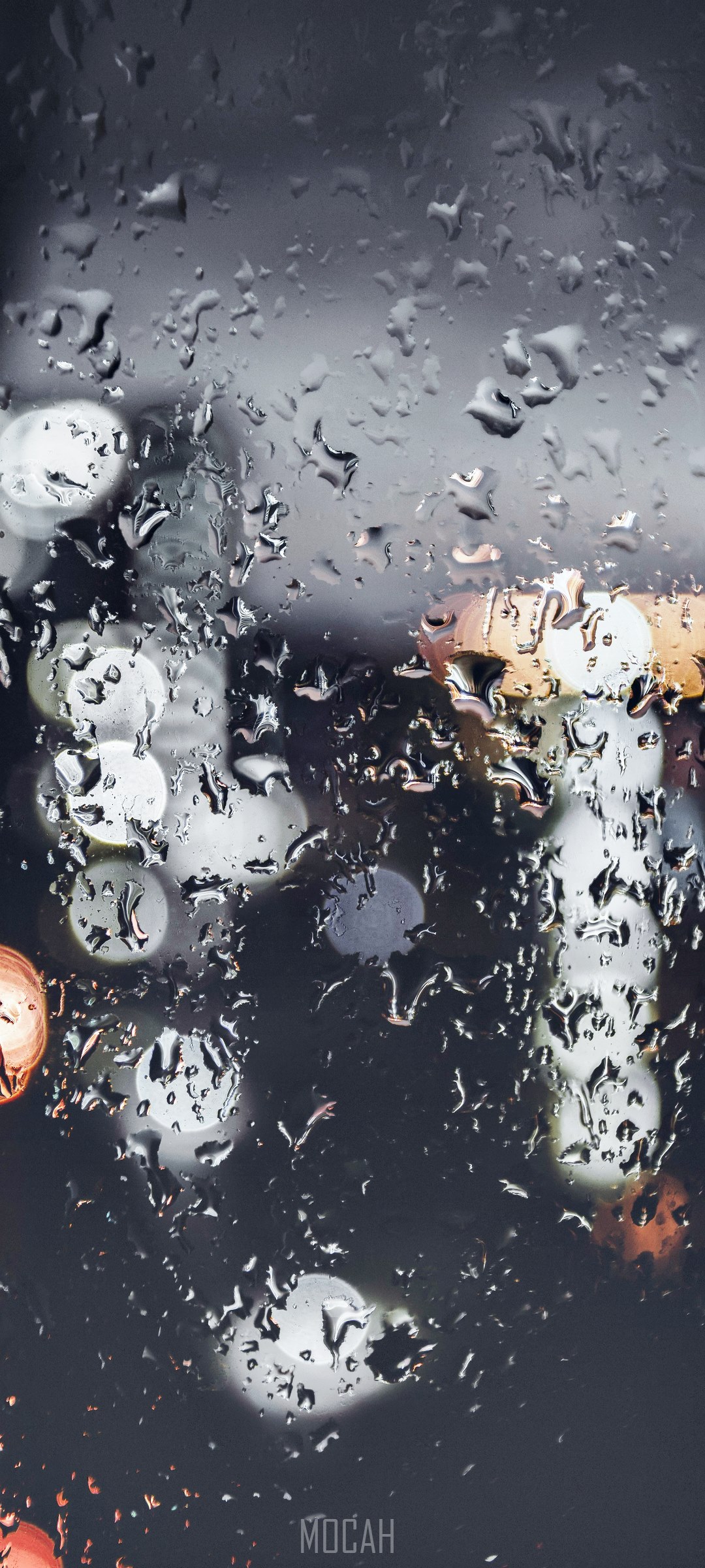 Rainy night bokeh lights HD Phone Wallpaper