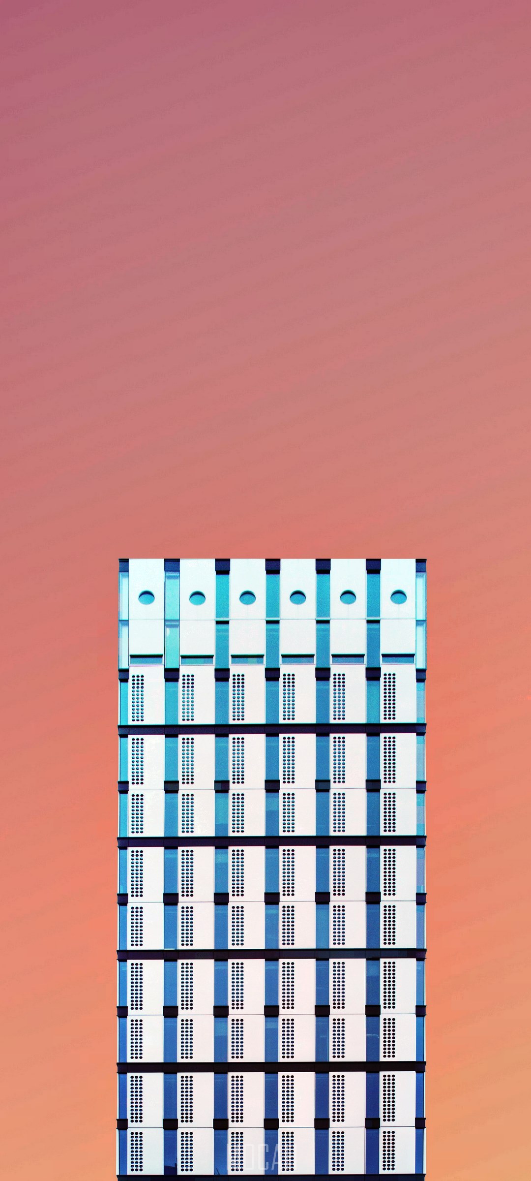 Modern building with blue lines and windows HD Phone Wallpaper
