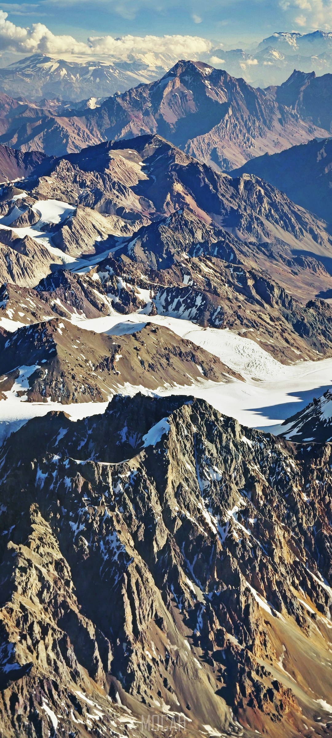 Aerial view of the Andes mountains HD Phone Wallpaper
