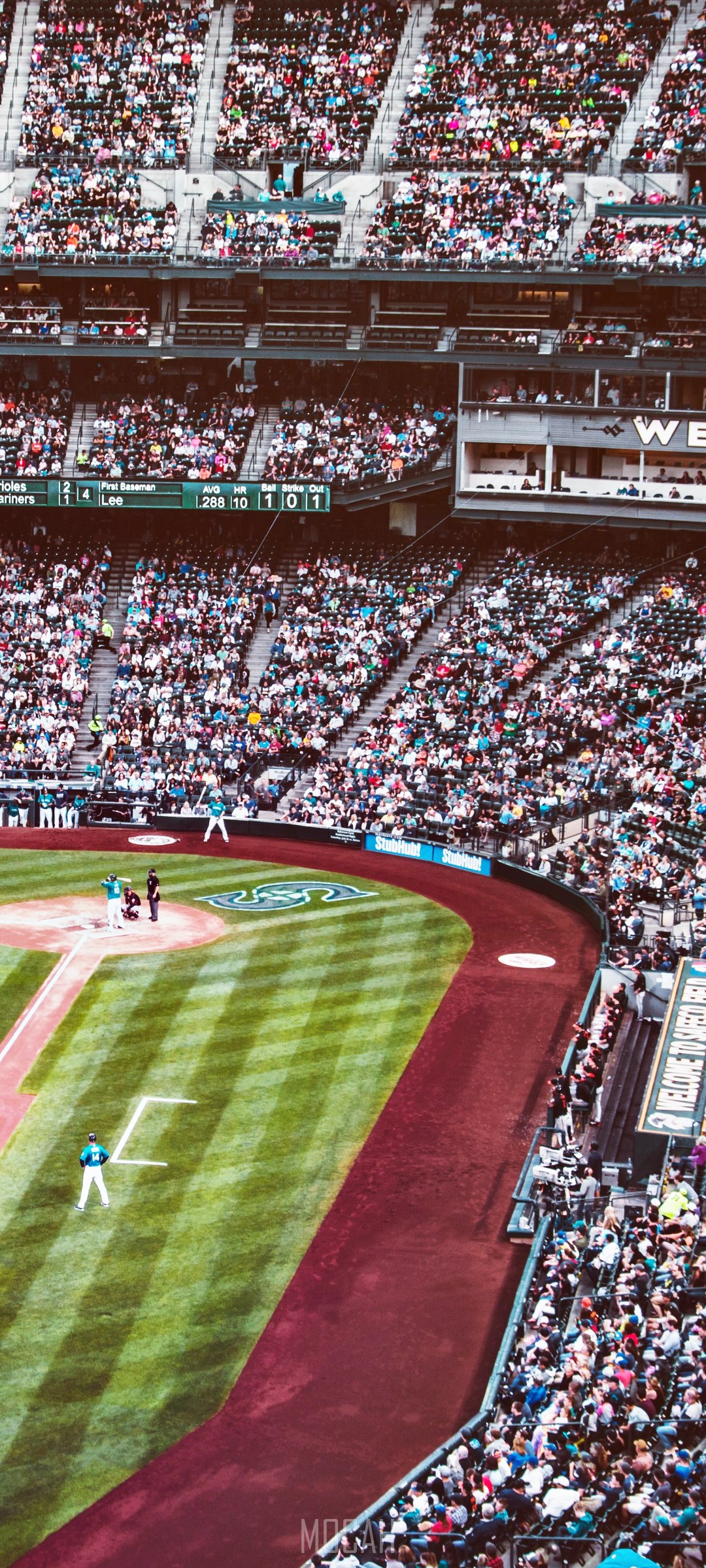 Baseball game at T-Mobile Park HD Phone Wallpaper