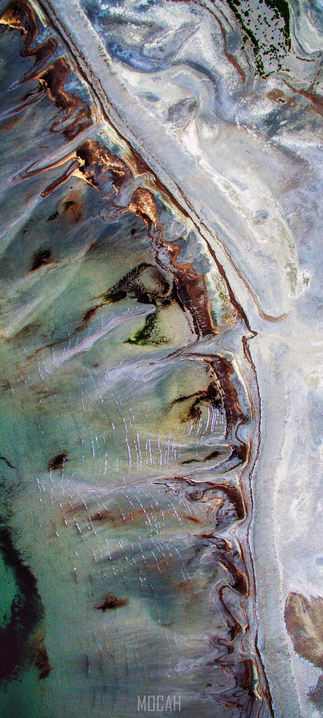 Aerial view of Great Salt Lake landscape HD Phone Wallpaper