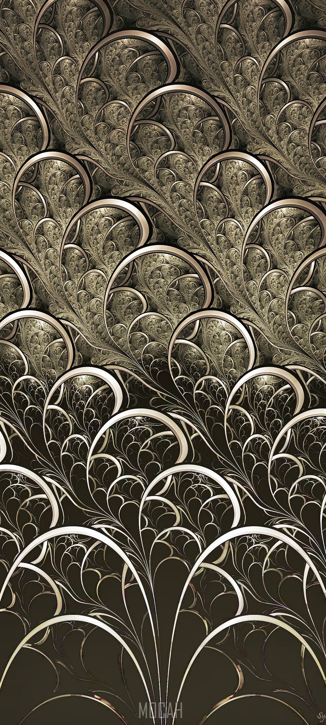 Fractal pattern with art deco elements HD Phone Wallpaper