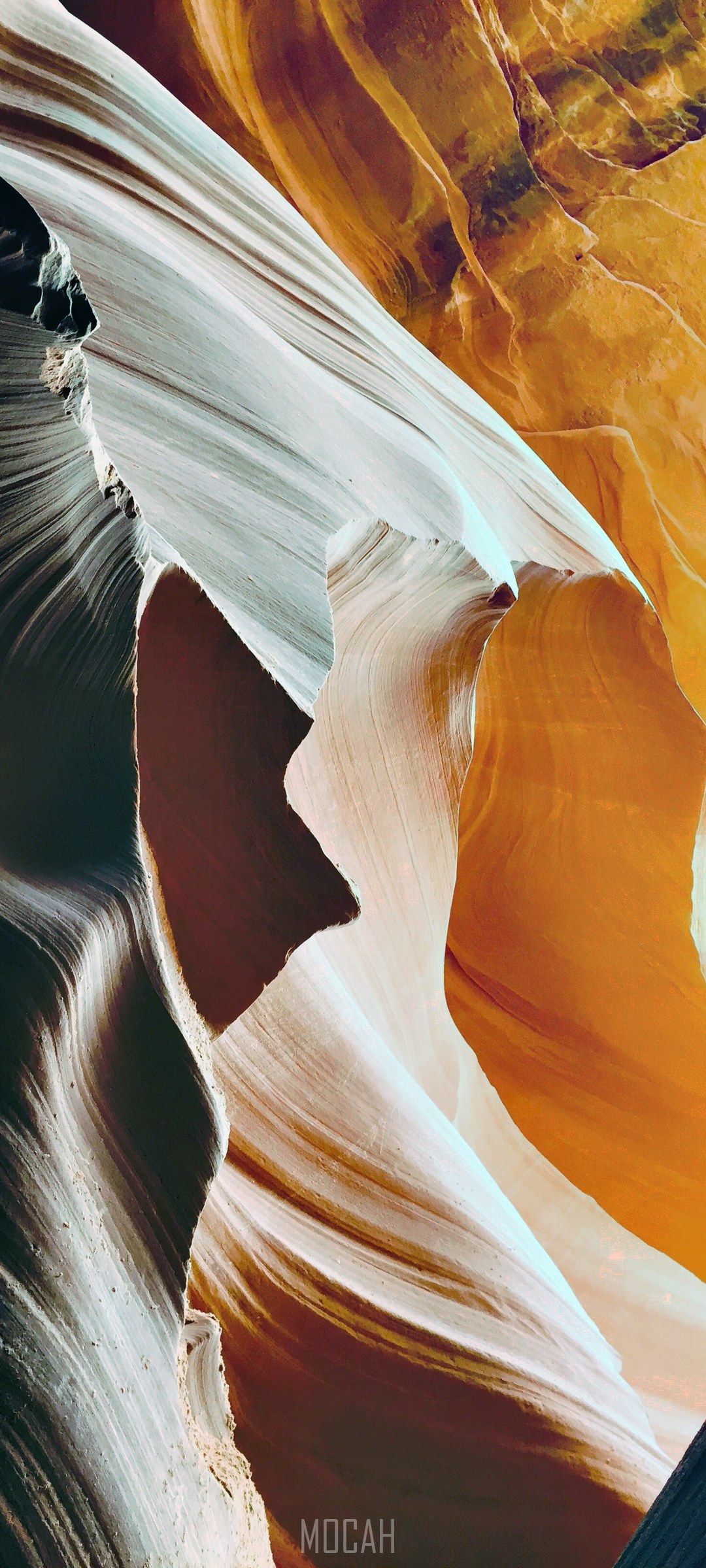 Swirling sandstone in a red canyon HD Phone Wallpaper