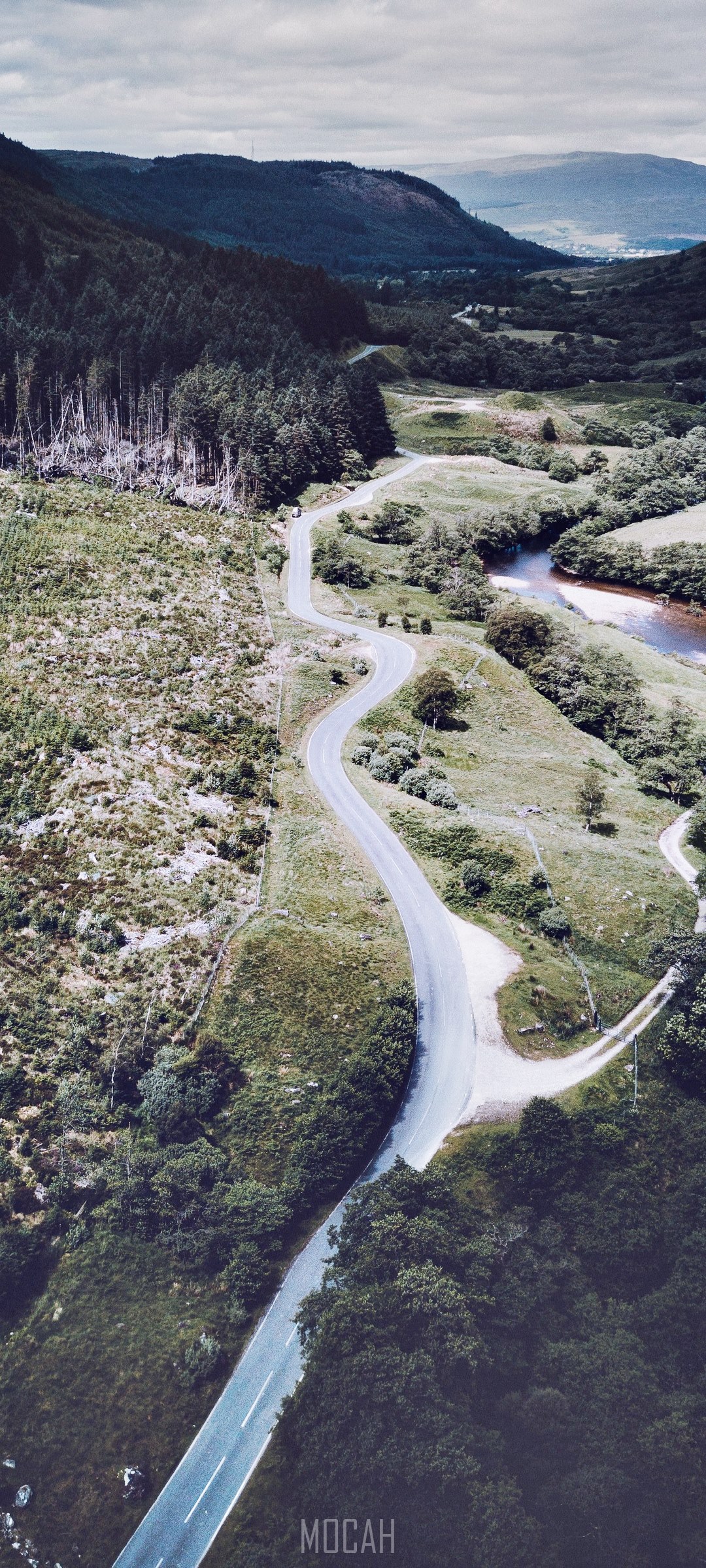 Winding road through Glen Nevis landscape HD Phone Wallpaper