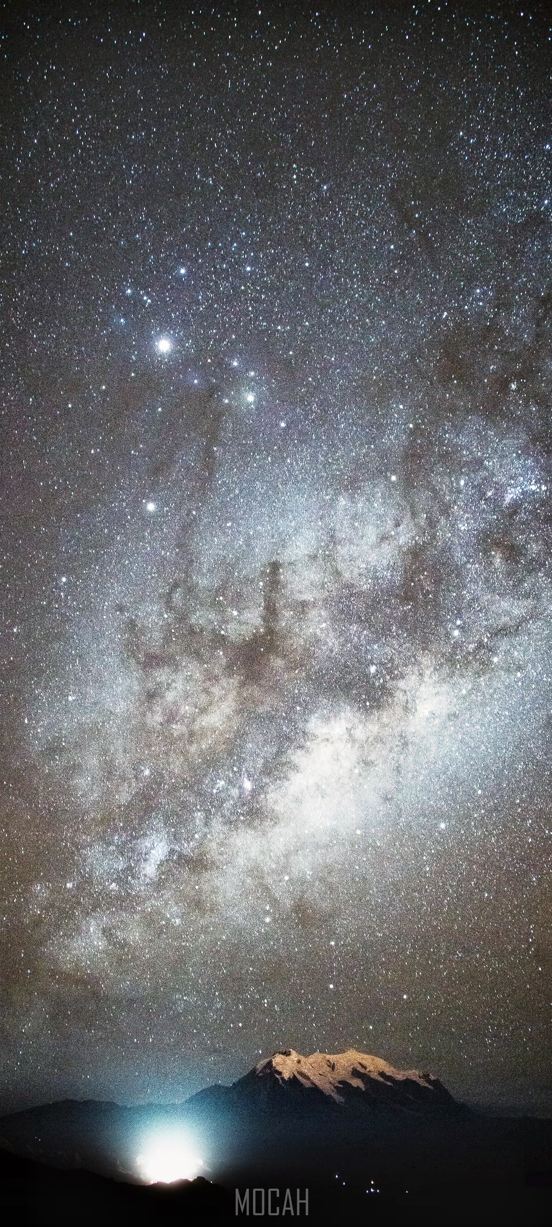 Mount Illimani at Night with Milky Way HD Phone Wallpaper