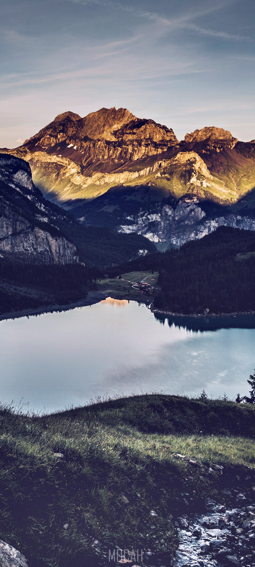 Moody Oeschinen Lake Mountains HD Phone Wallpaper