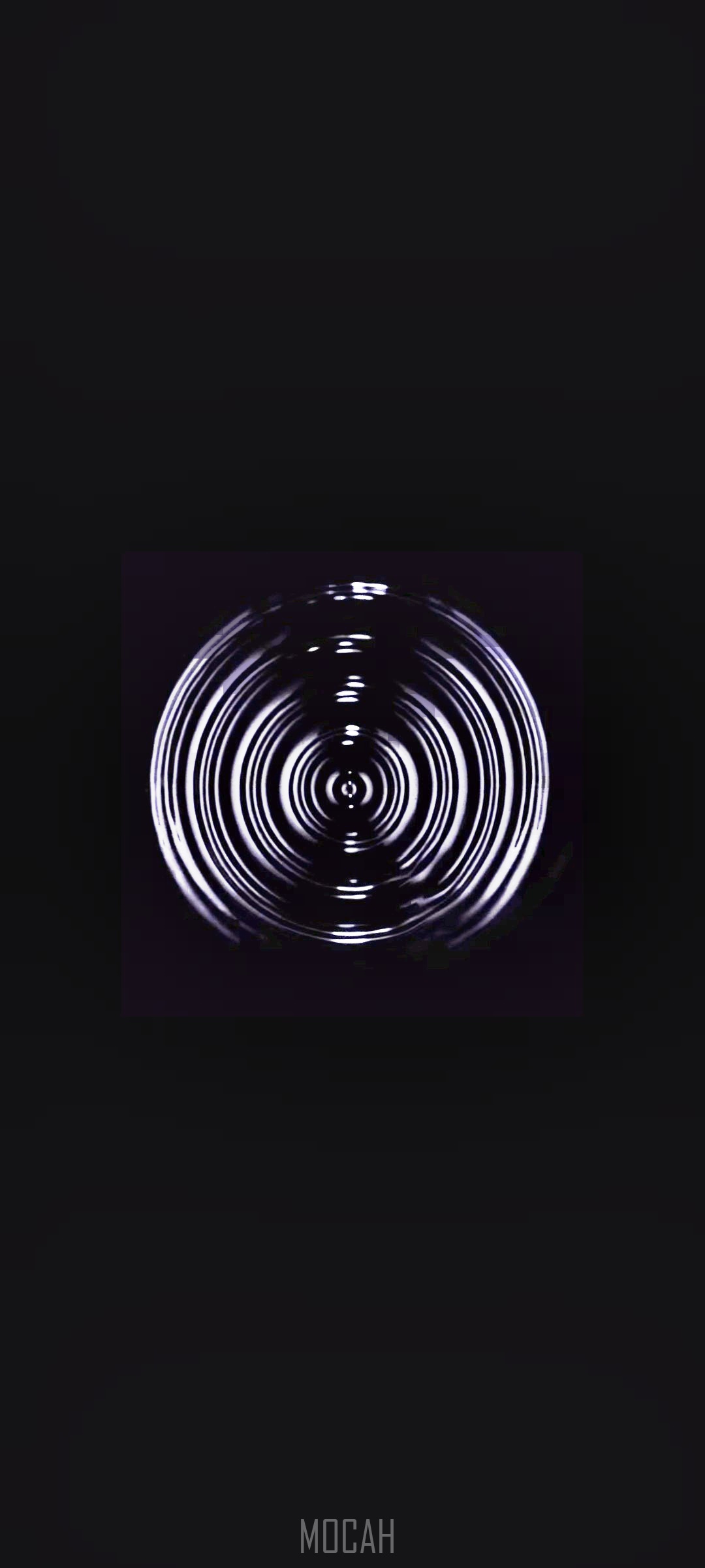 Concentric circles of light on black background HD Phone Wallpaper
