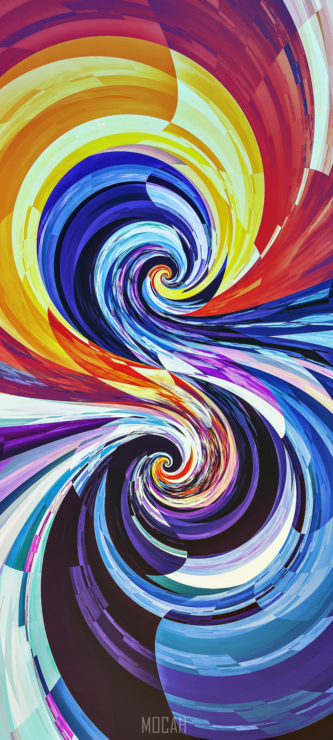 Abstract colorful spiral pattern HD Phone Wallpaper