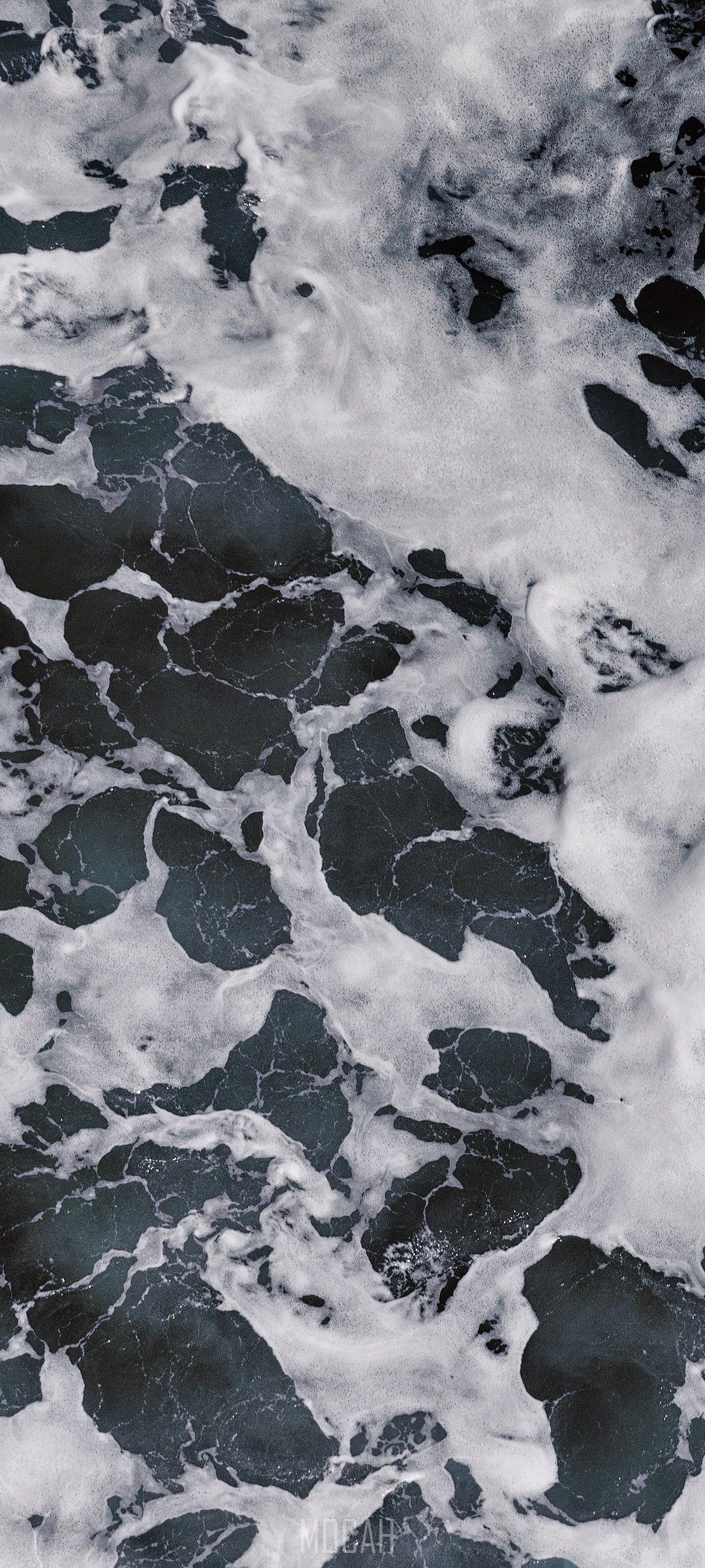 Abstract dark water with white foam HD Phone Wallpaper