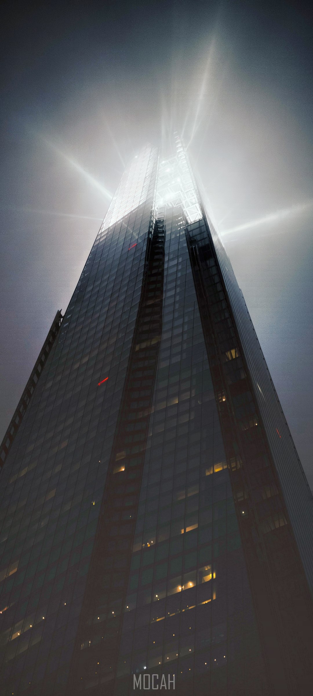 The Shard skyscraper with light rays HD Phone Wallpaper