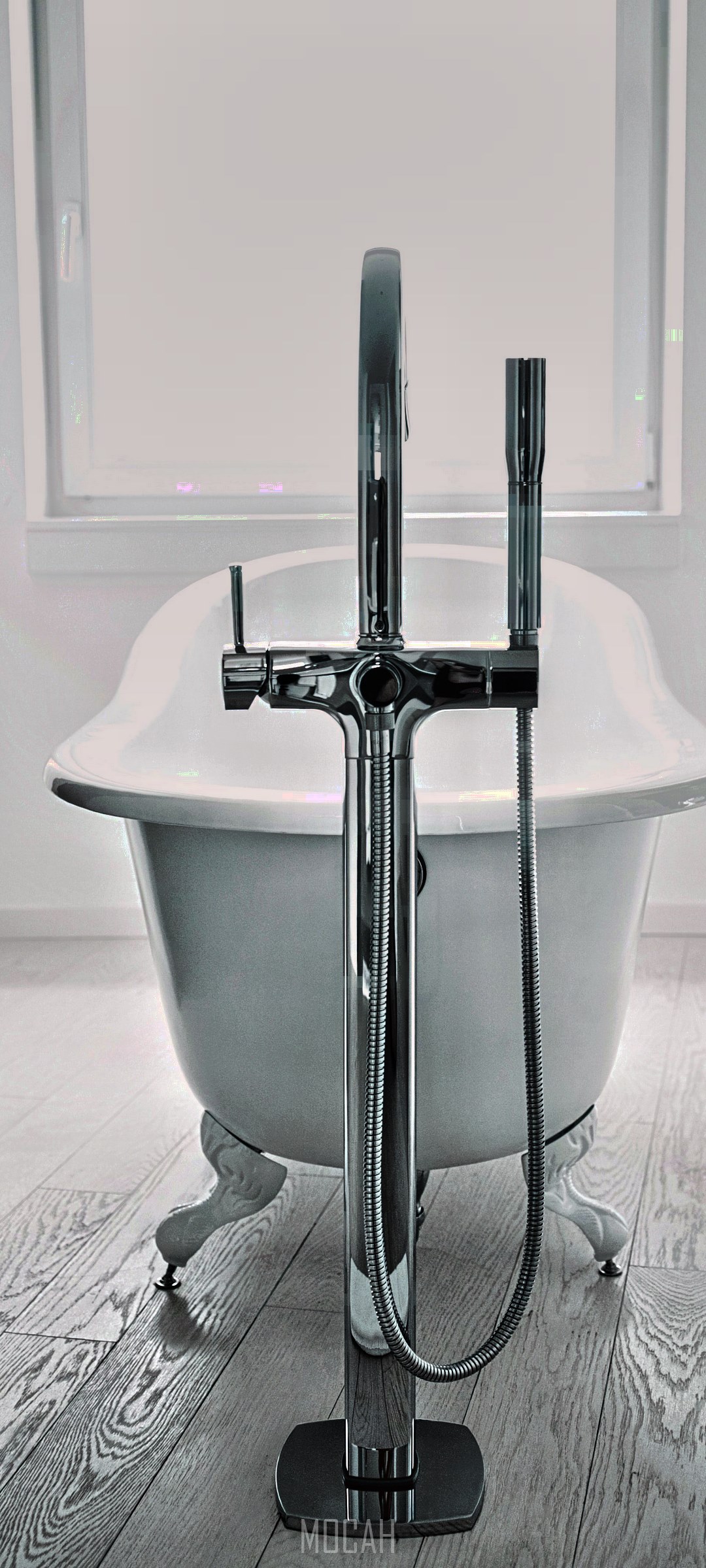 Claw footed bathtub with modern faucet HD Phone Wallpaper