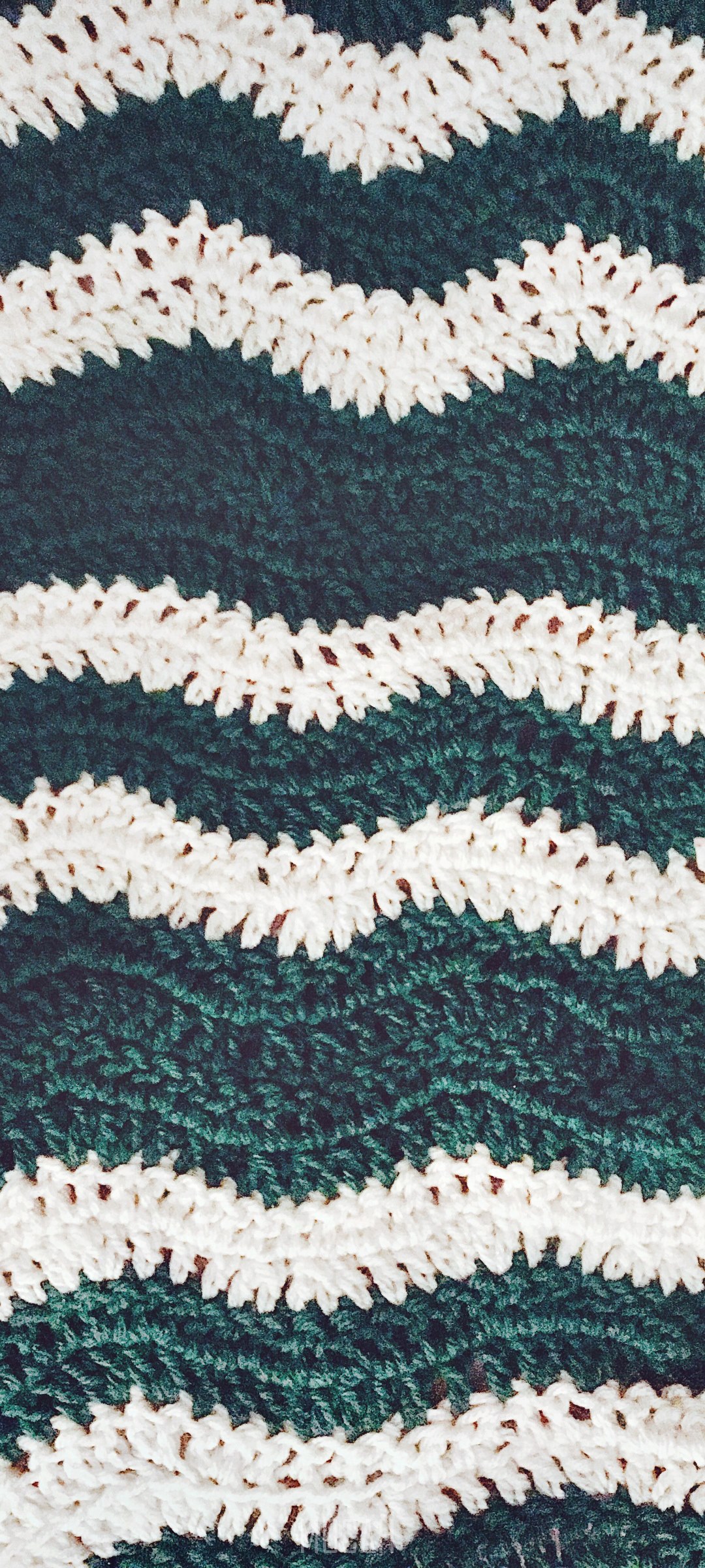 Crocheted fabric with green and white stripes HD Phone Wallpaper