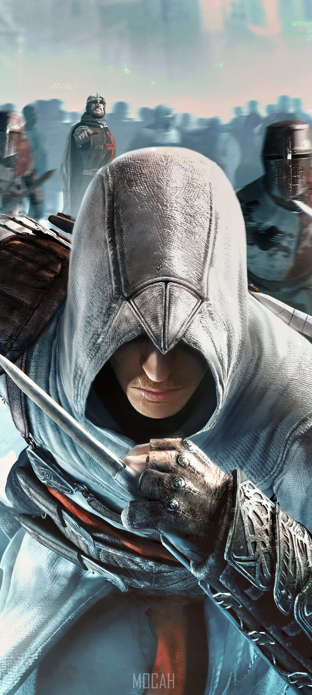 Assassin's Creed Character with Hidden Blade HD Phone Wallpaper