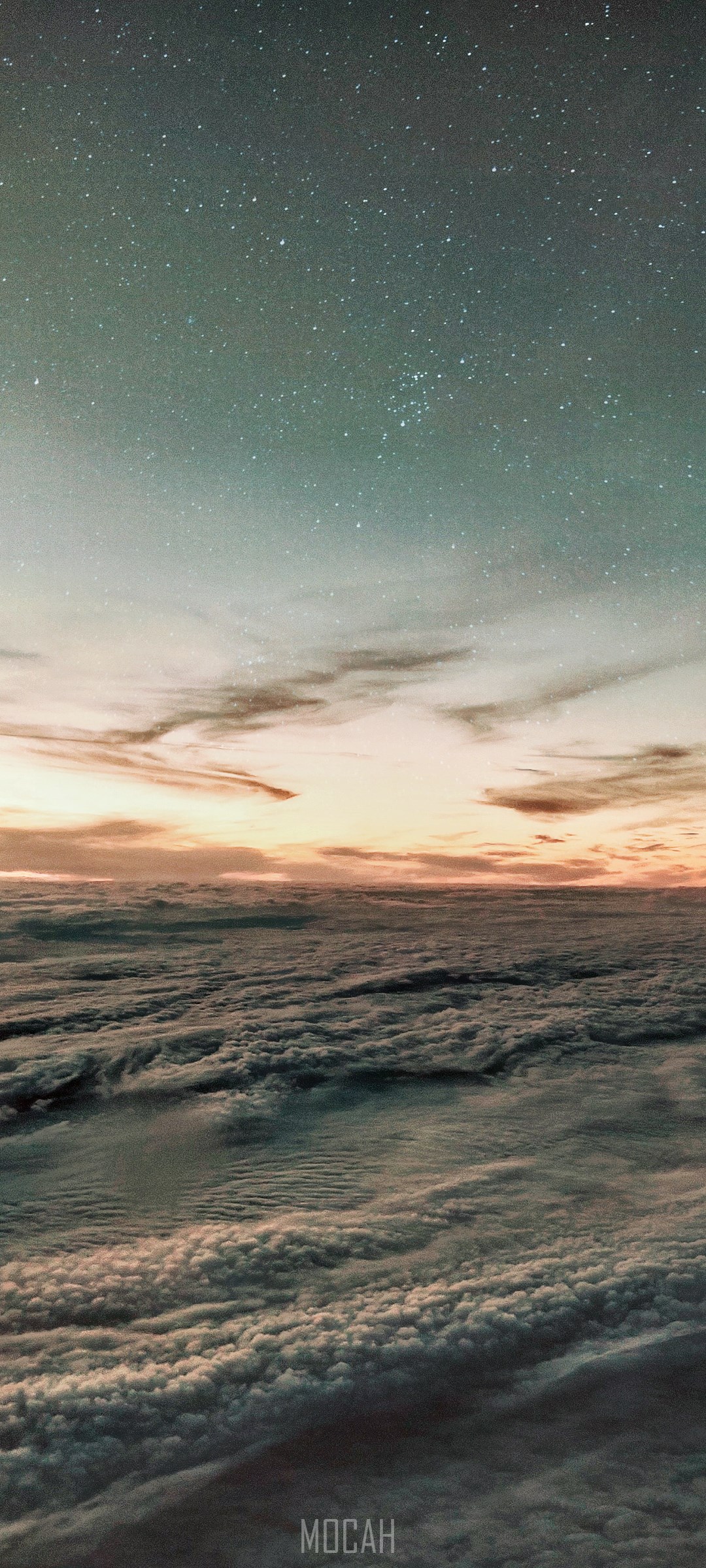 Stars above clouds at sunset HD Phone Wallpaper