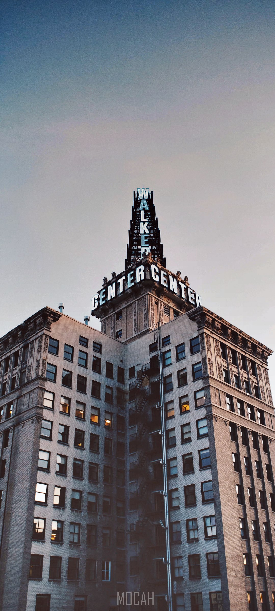 Walker Center building with neon sign HD Phone Wallpaper