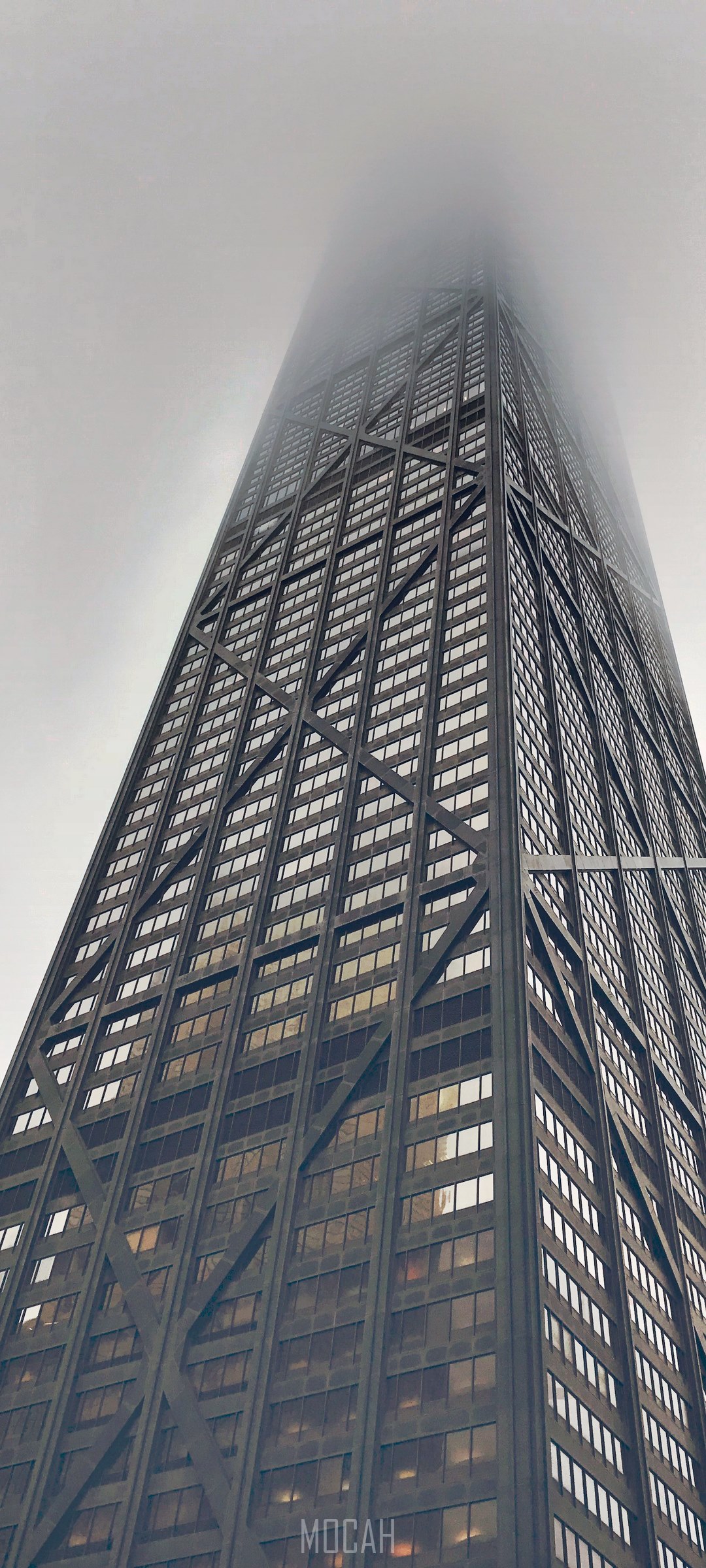 John Hancock Center in fog HD Phone Wallpaper