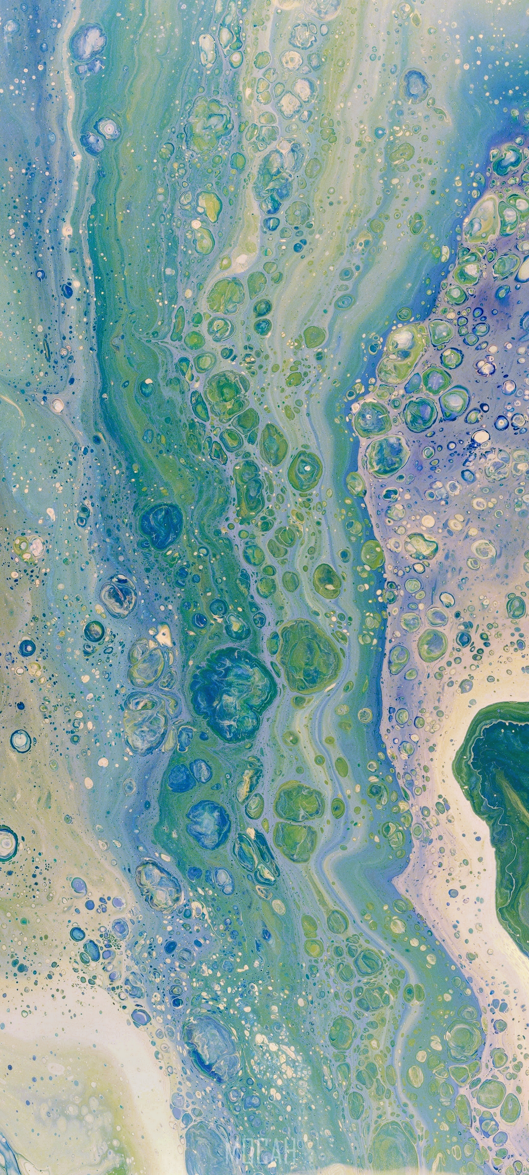 Abstract fluid art with blue and green colors HD Phone Wallpaper
