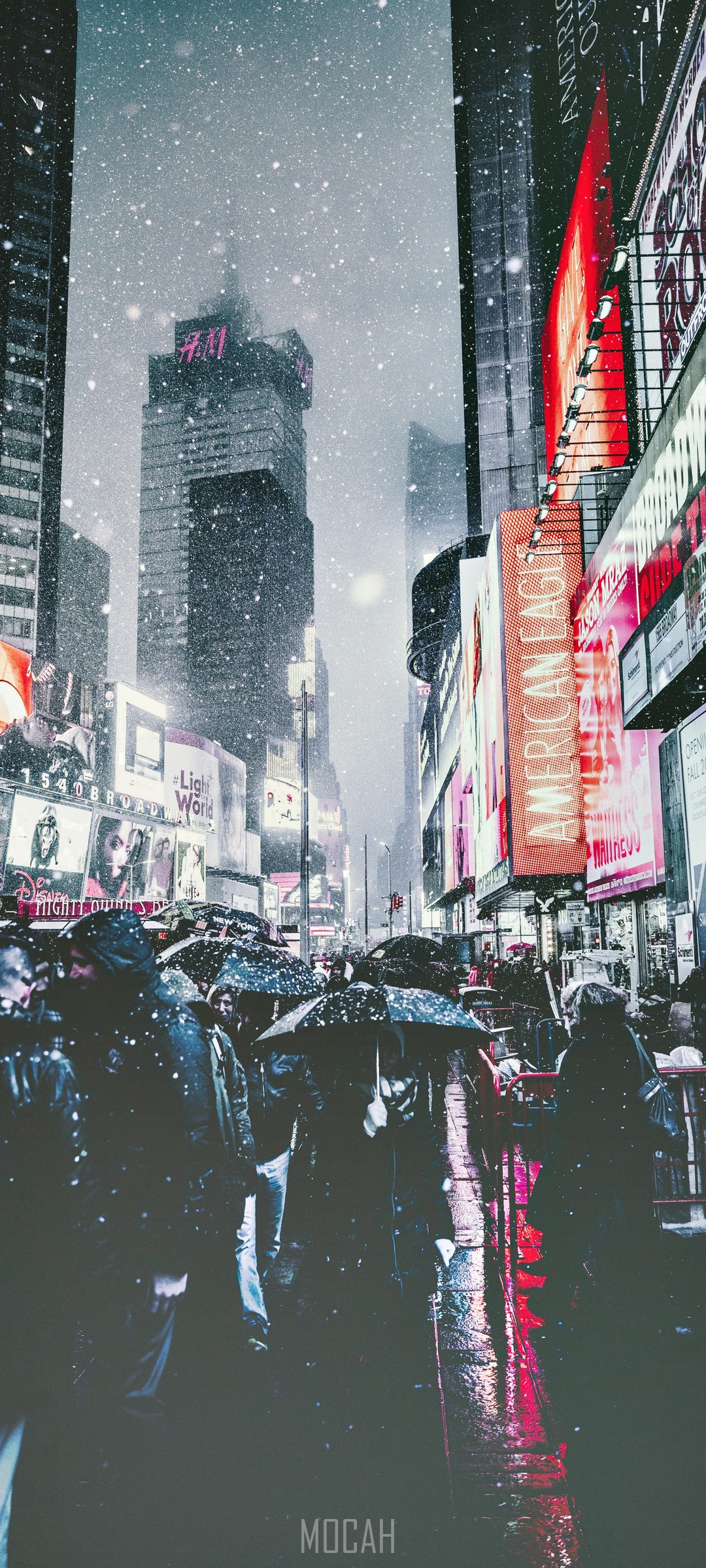 Times Square, New York City, in the Snow HD Phone Wallpaper