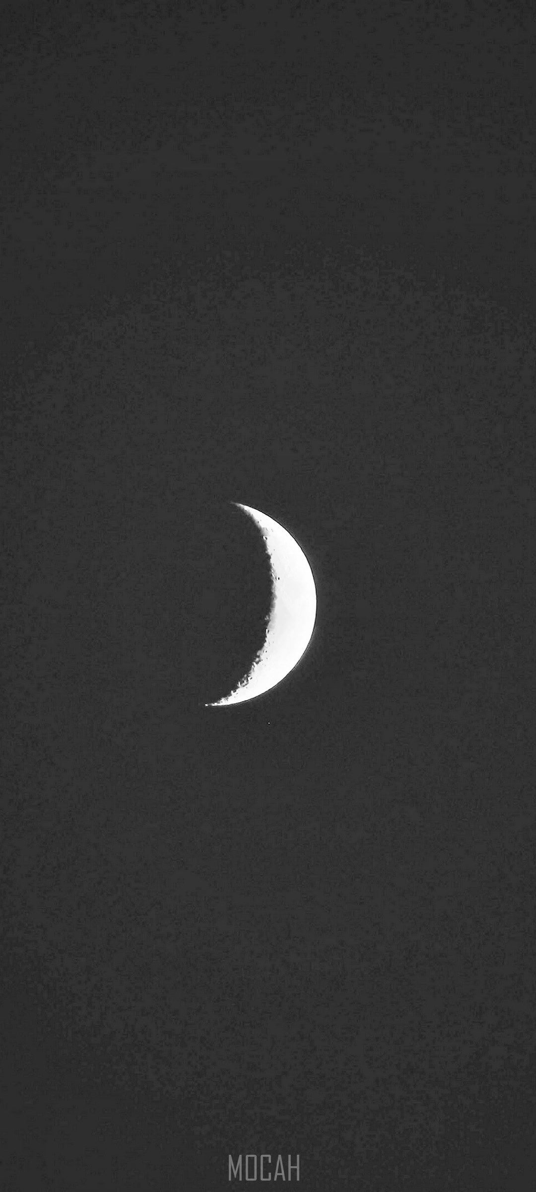 Crescent moon in dark night sky HD Phone Wallpaper