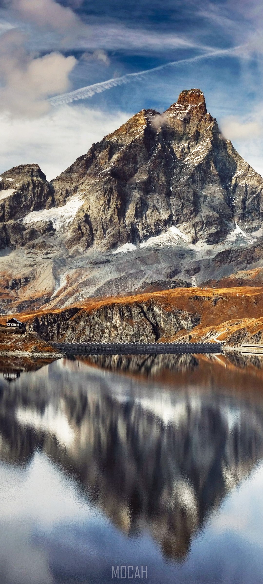 Matterhorn mountain reflected in a lake HD Phone Wallpaper