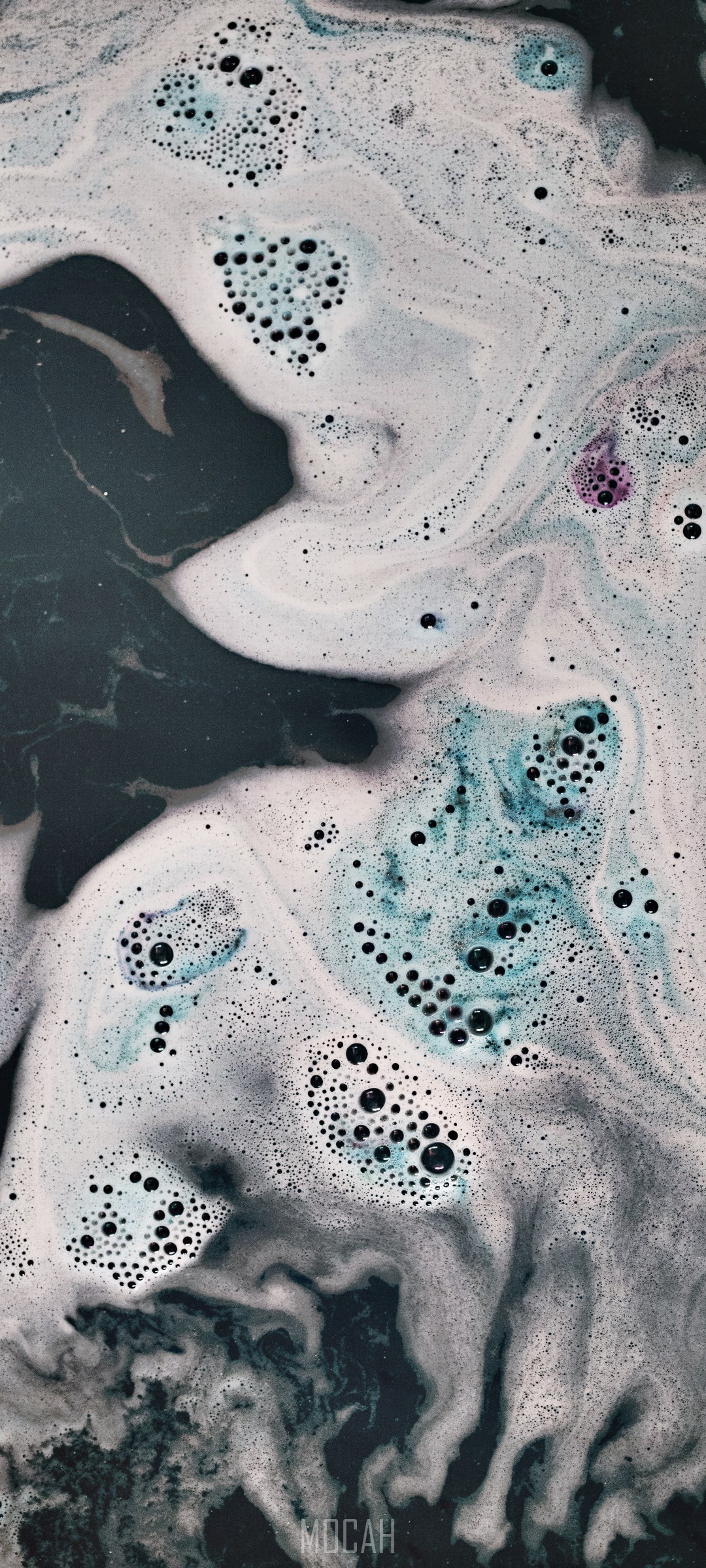 Abstract blue and white bubbles in liquid HD Phone Wallpaper
