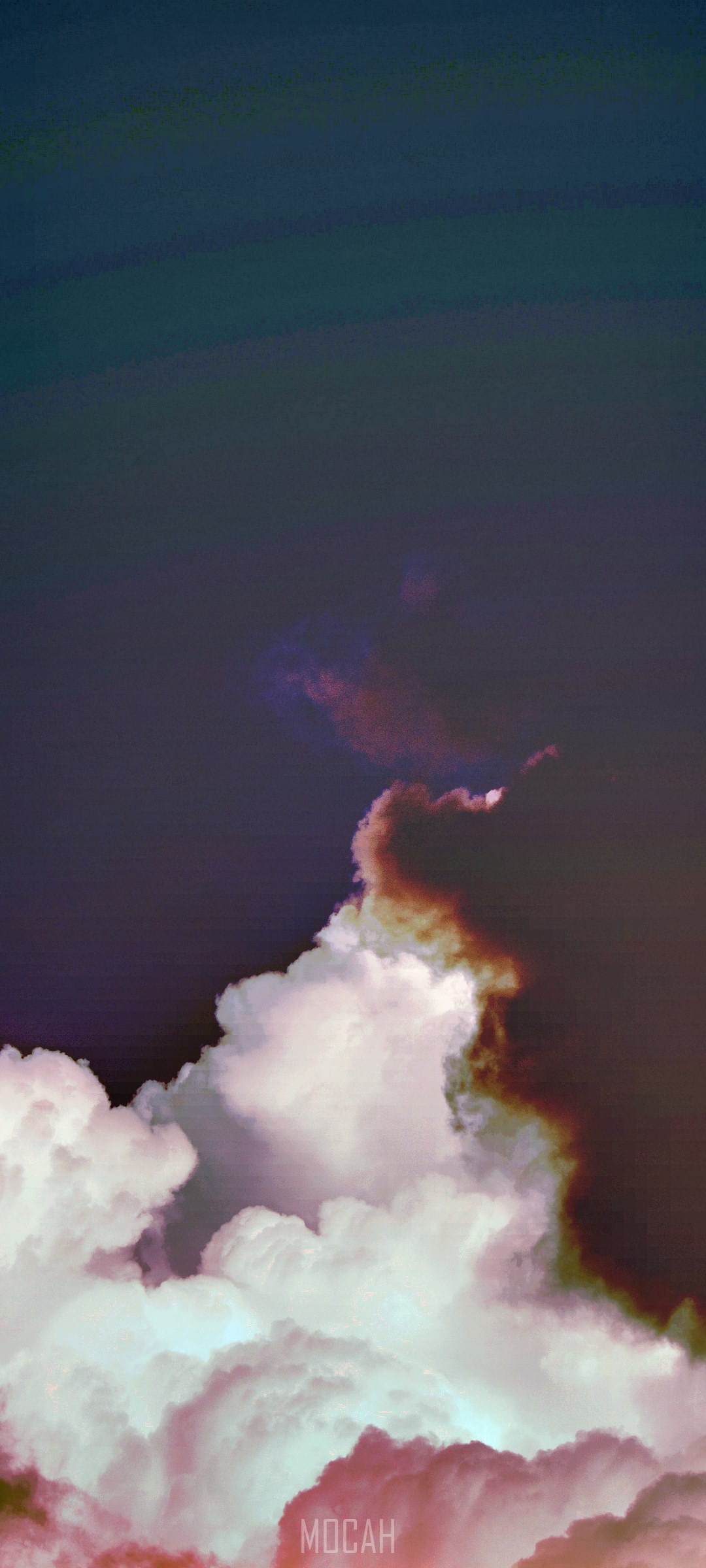 Clouds and smoke with pink and blue hues HD Phone Wallpaper