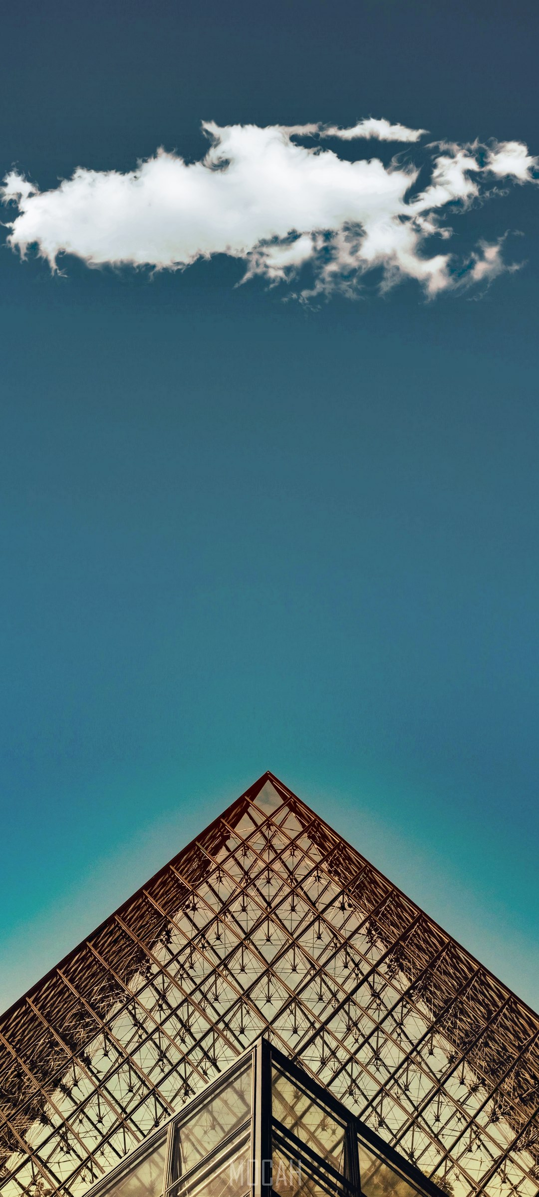 Louvre Pyramid with Cloud HD Phone Wallpaper