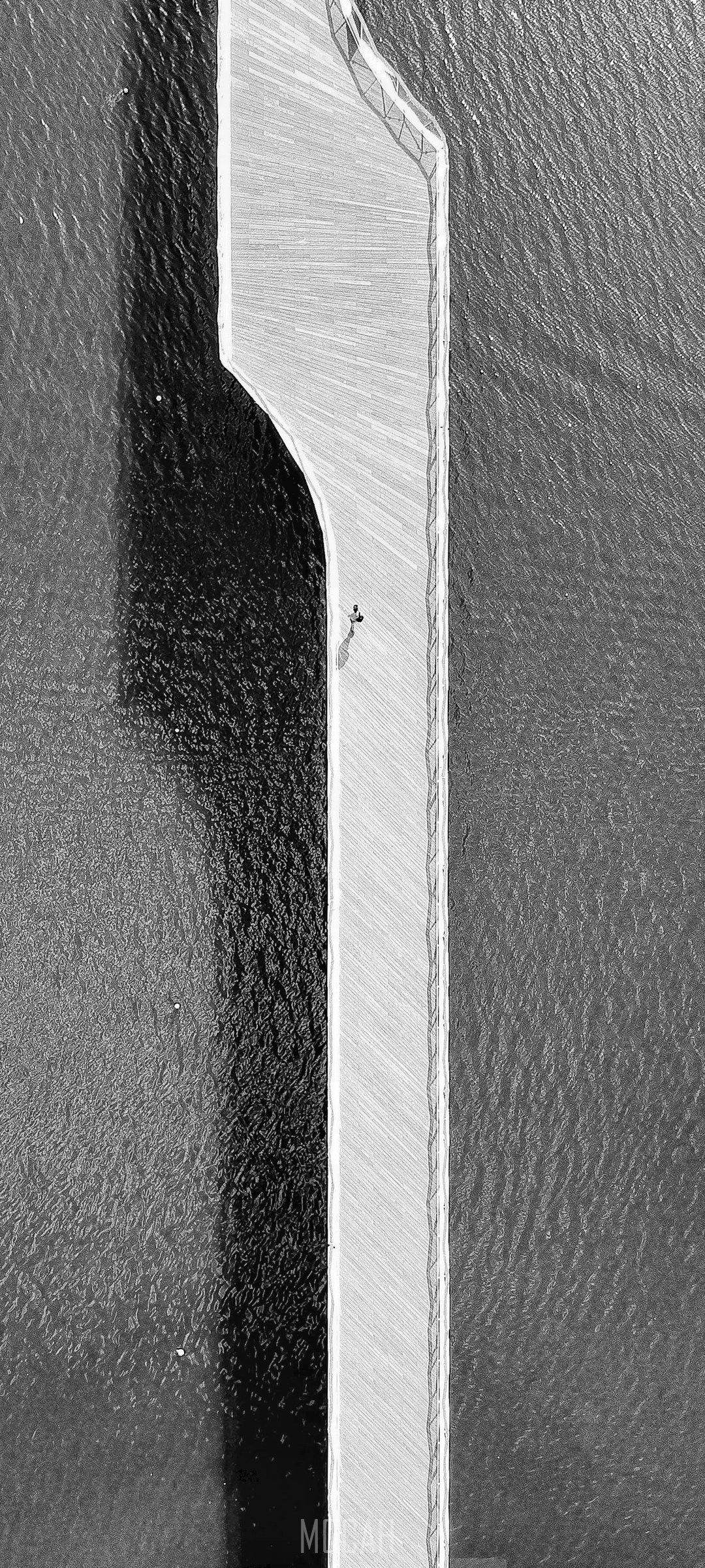Person walking on a pier over water HD Phone Wallpaper