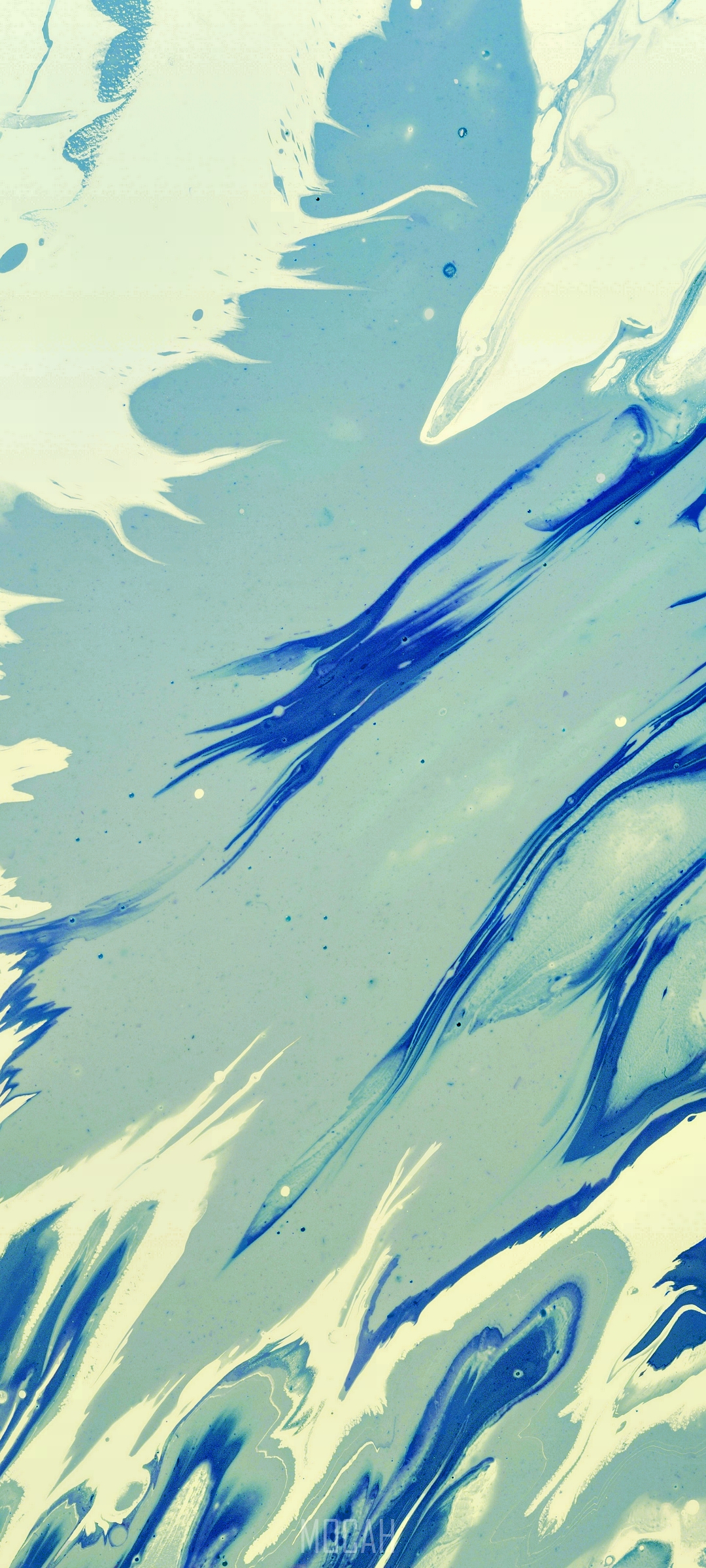 Abstract blue and white fluid art HD Phone Wallpaper