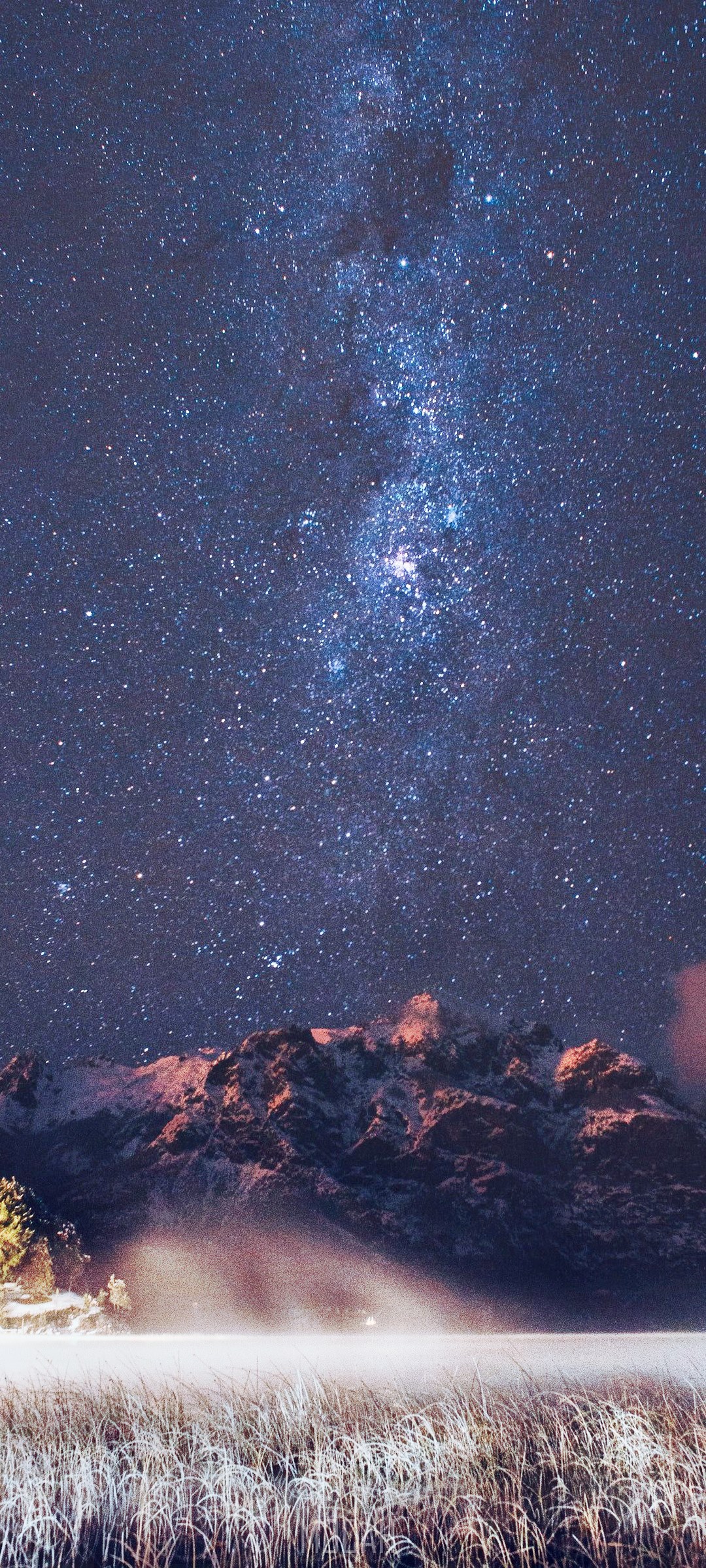 Milky Way over Patagonian mountains and lake HD Phone Wallpaper