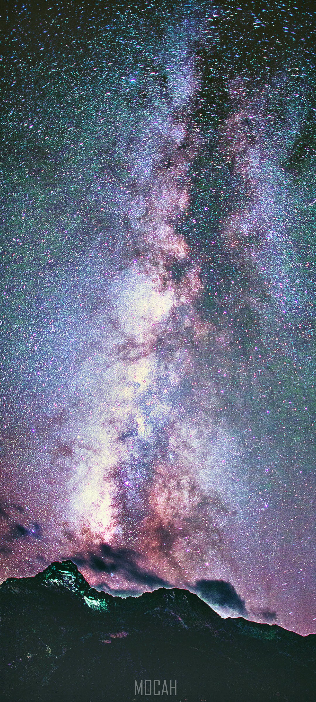 Milky Way Galaxy over Mountains at Night HD Phone Wallpaper
