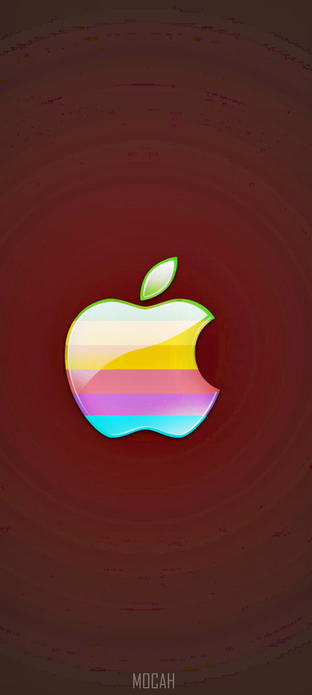 Apple Logo with Rainbow Stripes HD Phone Wallpaper