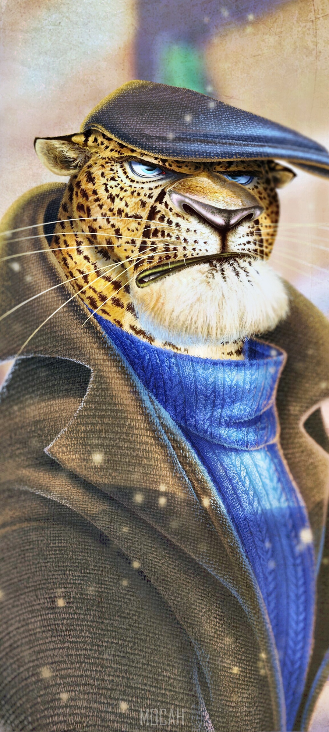 Leopard in a Hat and Coat HD Phone Wallpaper