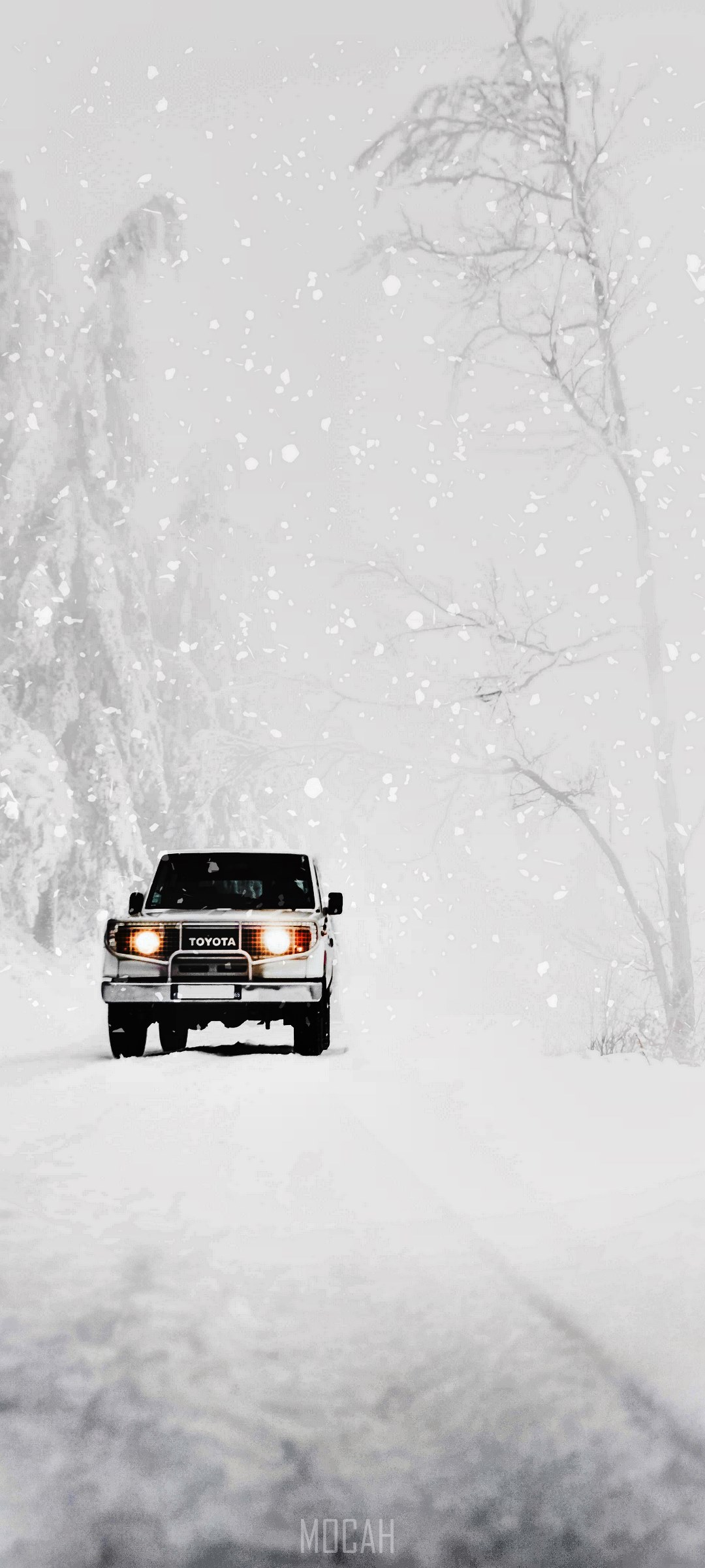 Toyota Land Cruiser driving in snow HD Phone Wallpaper
